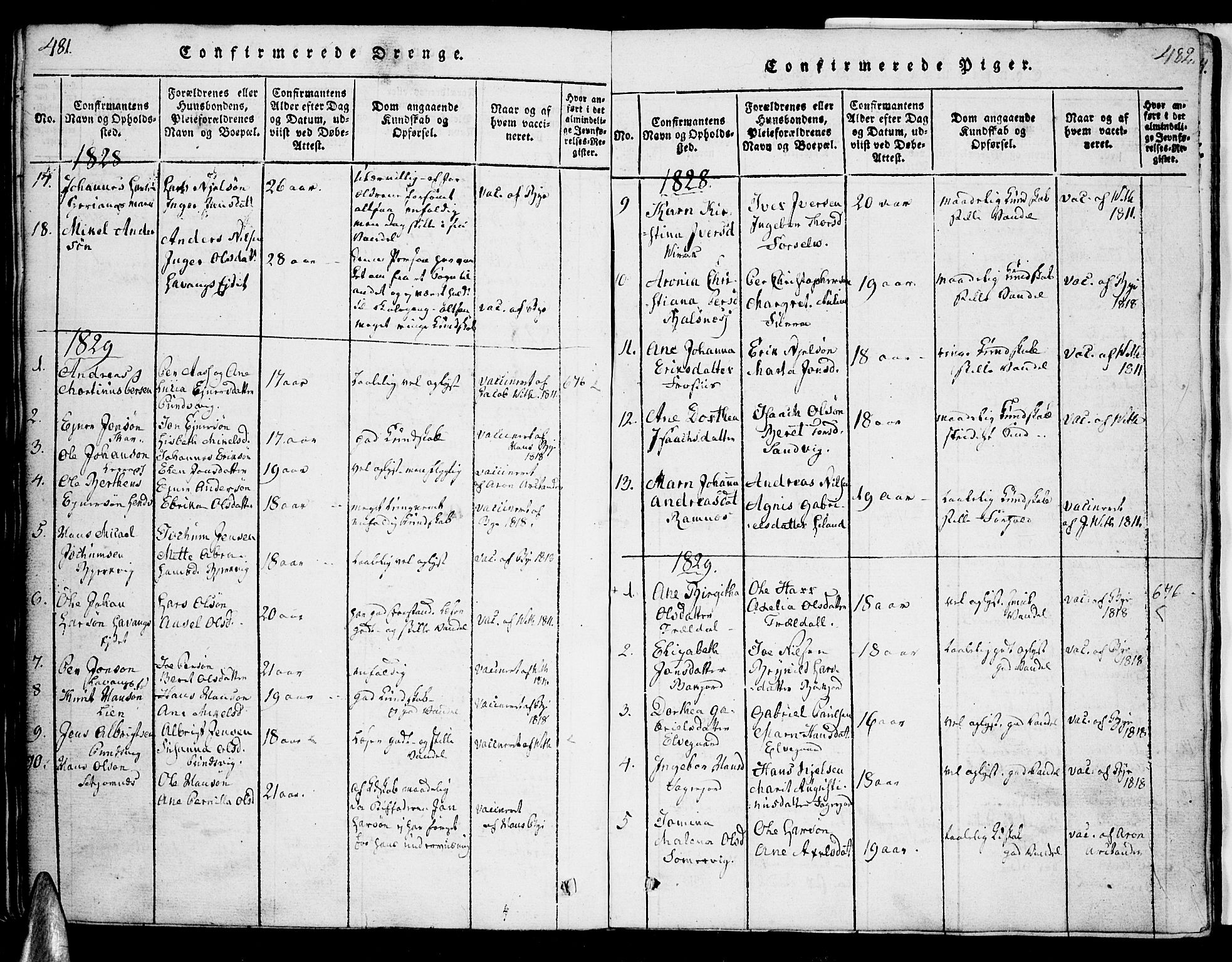 Ministerialprotokoller, klokkerbøker og fødselsregistre - Nordland, AV/SAT-A-1459/863/L0894: Parish register (official) no. 863A06, 1821-1851, p. 481-482