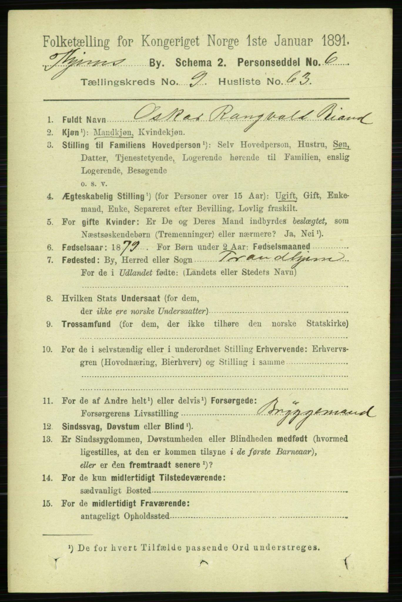 RA, 1891 census for 1601 Trondheim, 1891, p. 8320