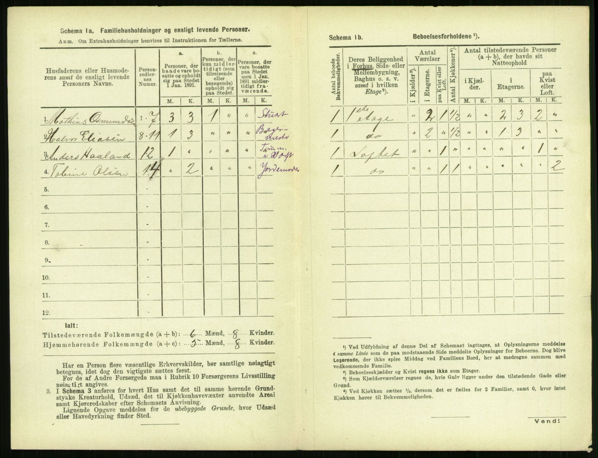 RA, 1891 census for 1106 Haugesund, 1891, p. 564