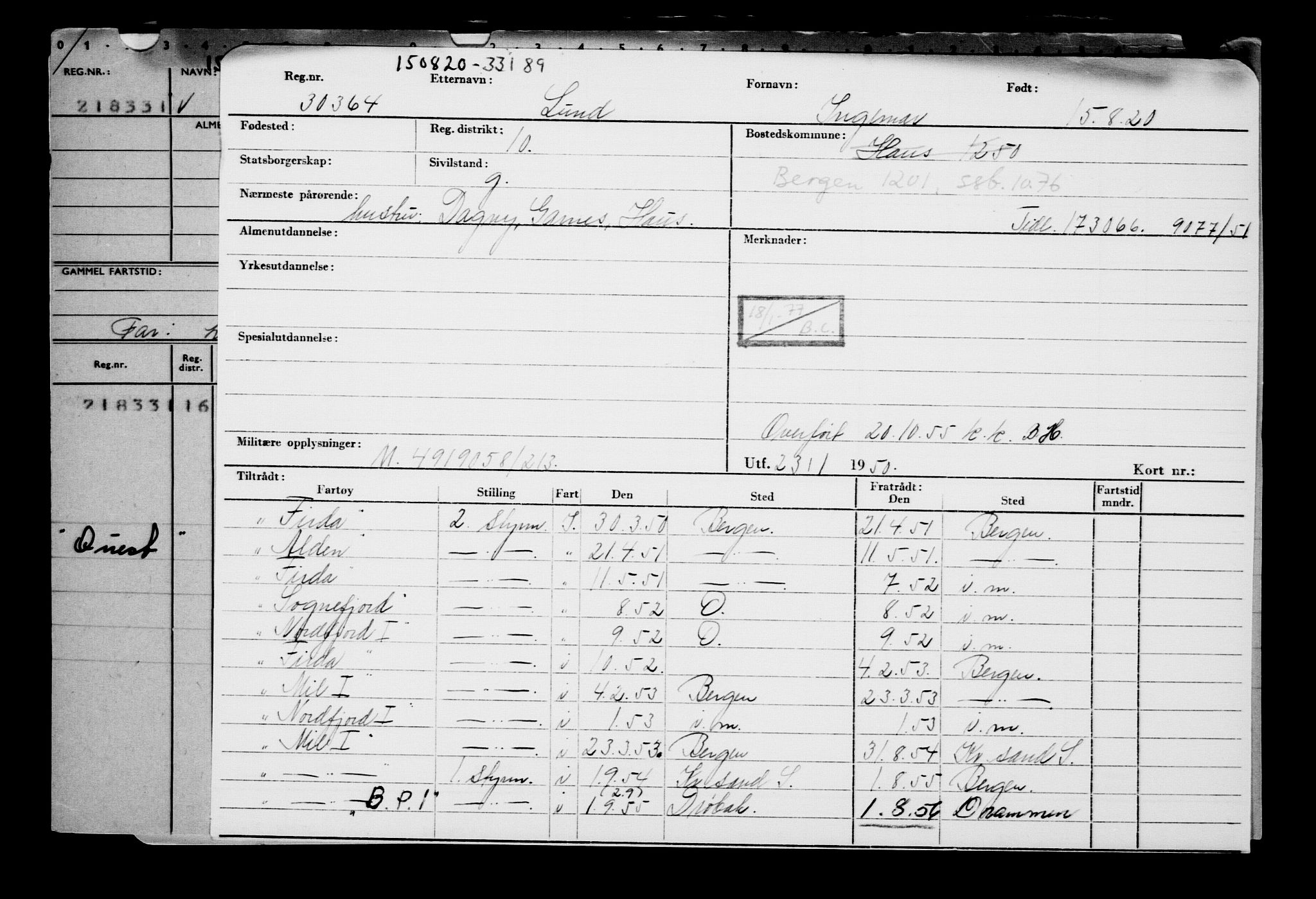 Direktoratet for sjømenn, AV/RA-S-3545/G/Gb/L0184: Hovedkort, 1920, p. 325