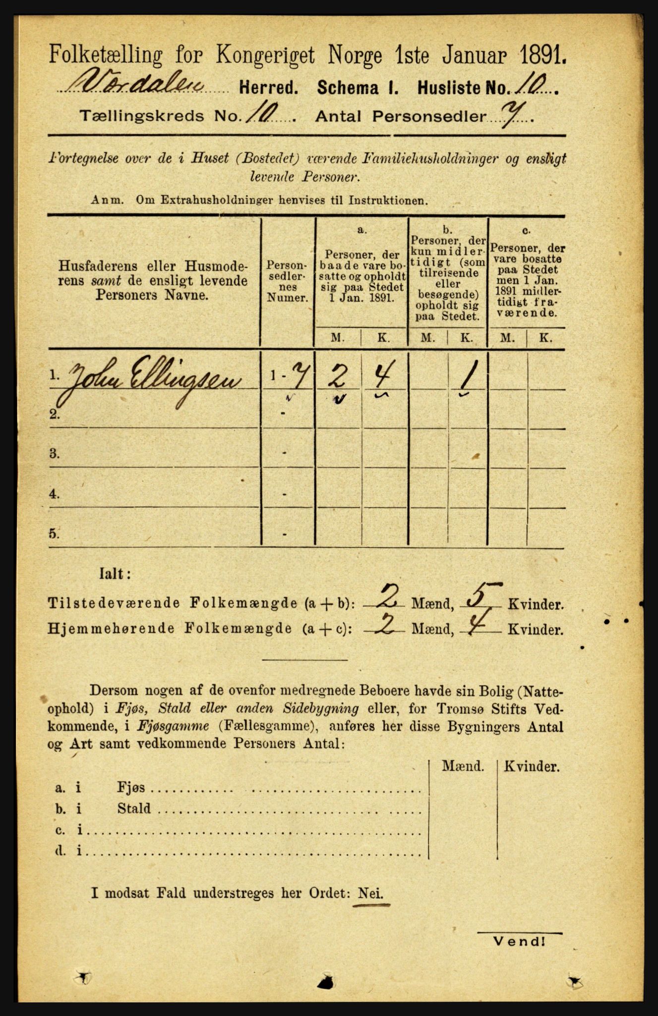 RA, 1891 census for 1721 Verdal, 1891, p. 5552