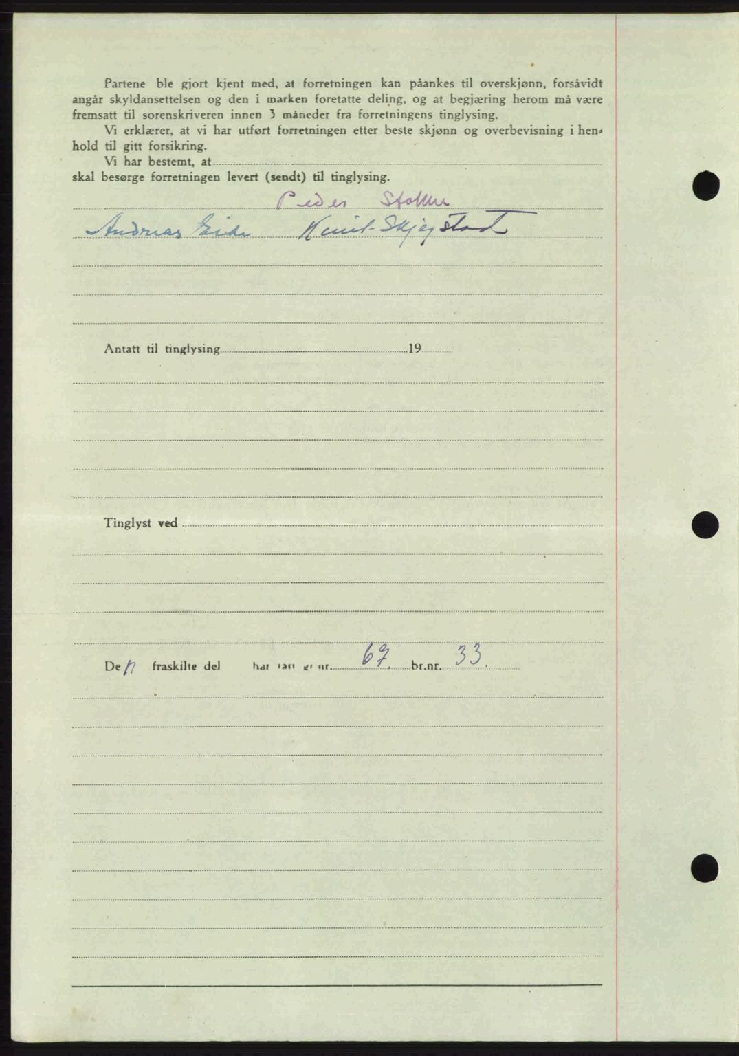 Romsdal sorenskriveri, AV/SAT-A-4149/1/2/2C: Mortgage book no. A30, 1949-1949, Diary no: : 1891/1949