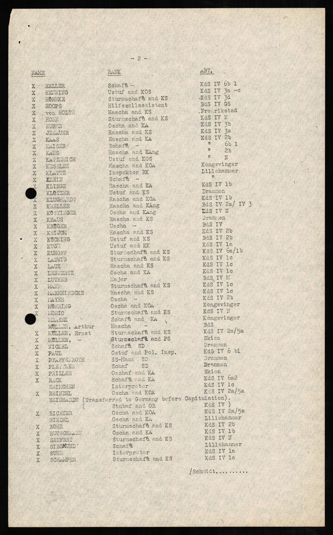 Forsvaret, Forsvarets overkommando II, AV/RA-RAFA-3915/D/Db/L0009: CI Questionaires. Tyske okkupasjonsstyrker i Norge. Tyskere., 1945-1946, p. 154