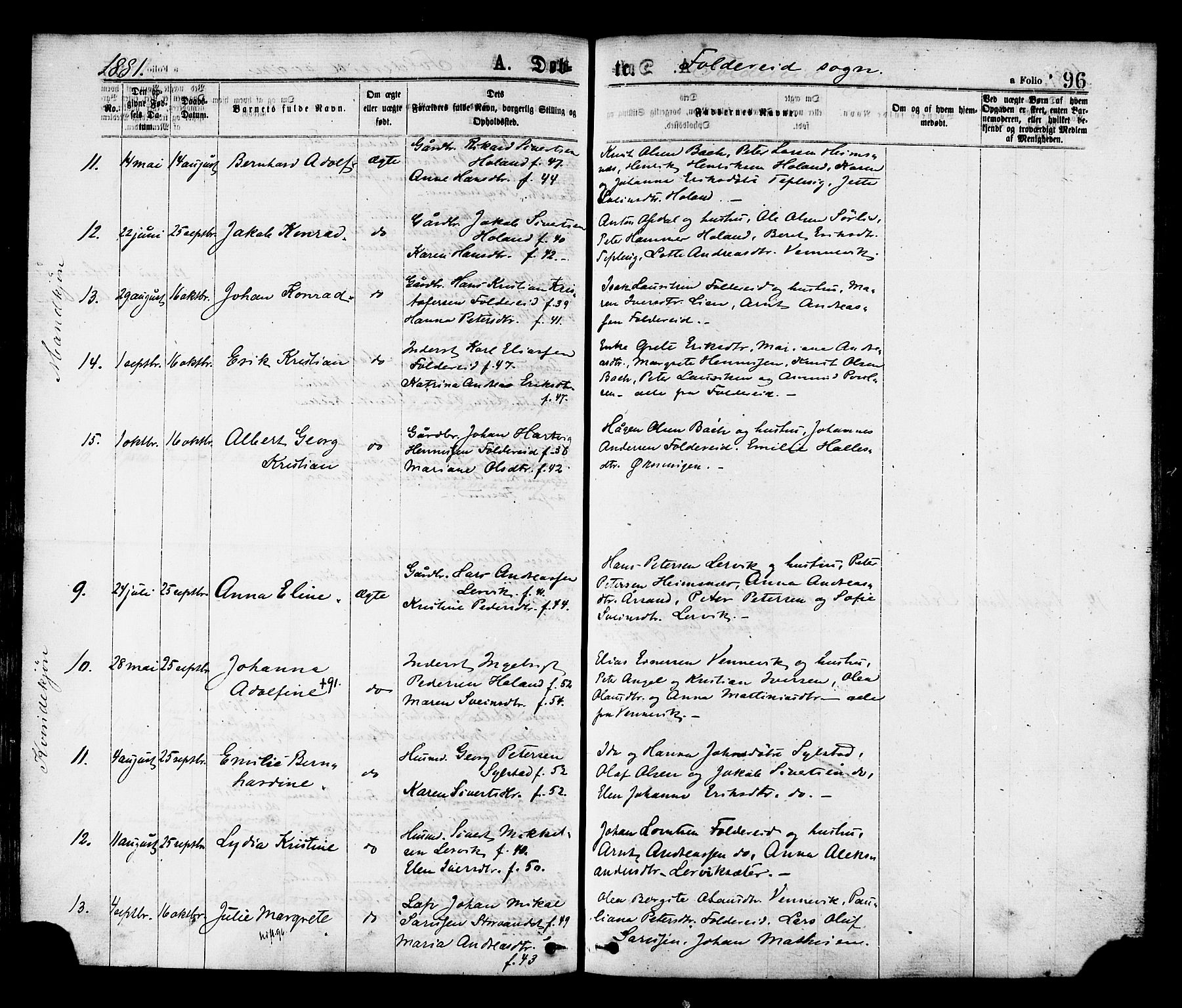 Ministerialprotokoller, klokkerbøker og fødselsregistre - Nord-Trøndelag, AV/SAT-A-1458/780/L0642: Parish register (official) no. 780A07 /2, 1878-1885, p. 96