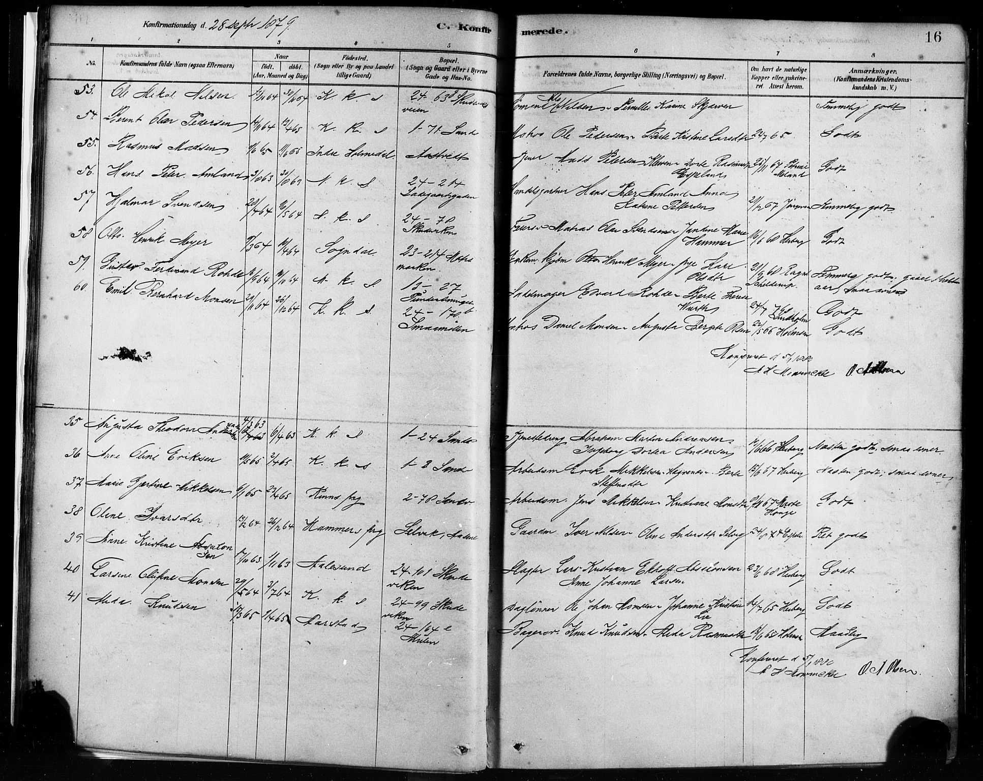 Sandviken Sokneprestembete, AV/SAB-A-77601/H/Ha/L0002: Parish register (official) no. A 2, 1878-1896, p. 16