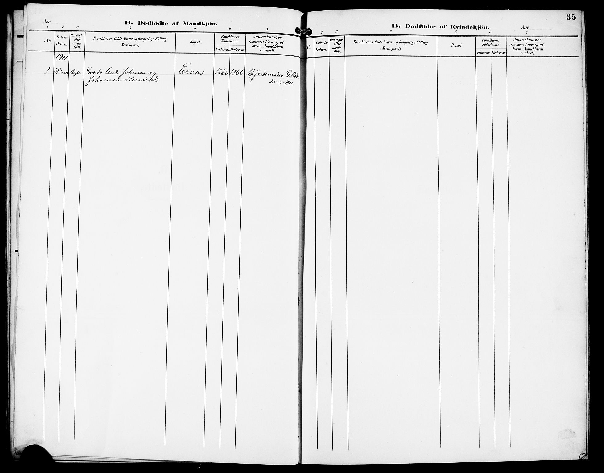 Finnøy sokneprestkontor, SAST/A-101825/H/Ha/Hab/L0005: Parish register (copy) no. B 5, 1891-1916, p. 35
