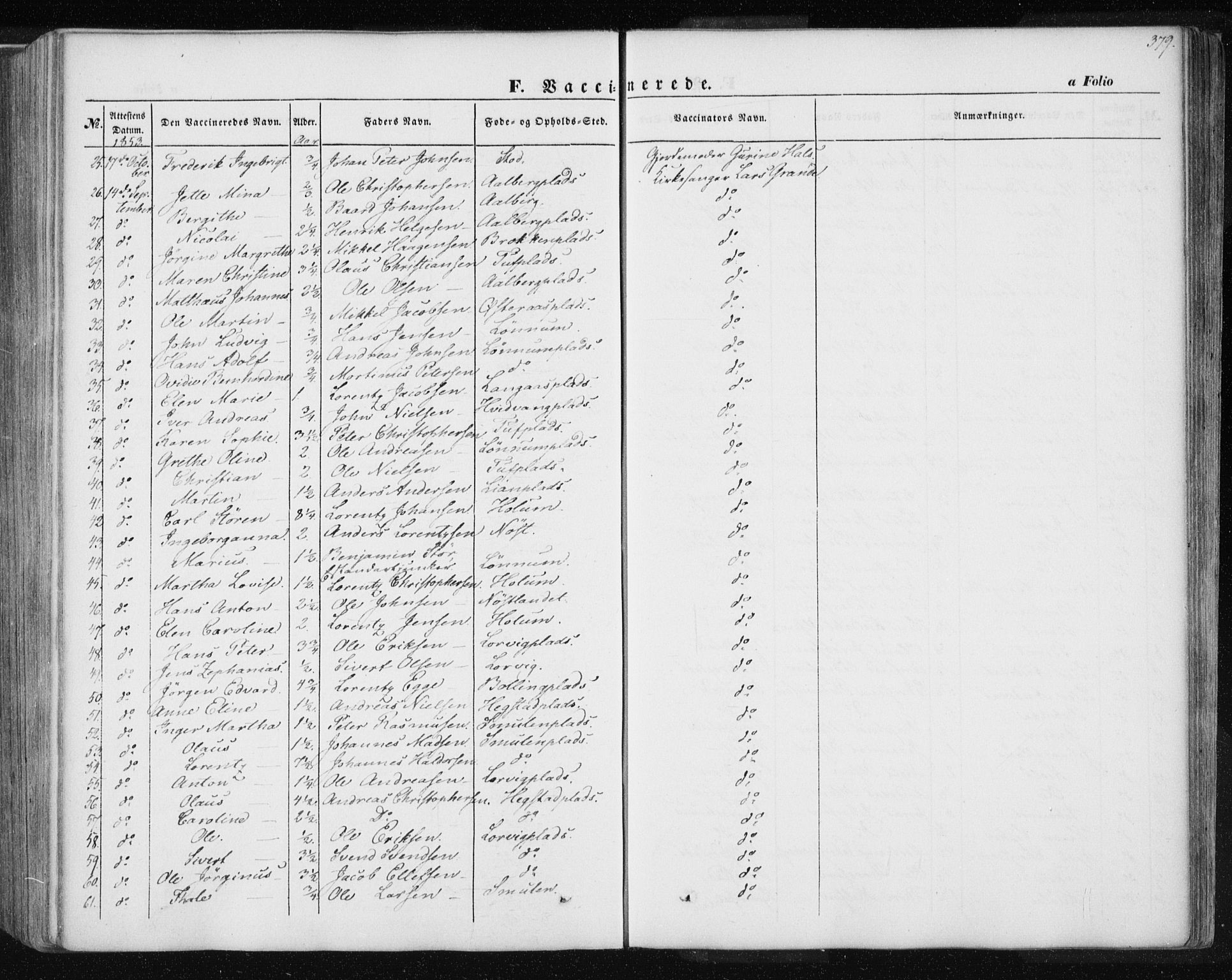 Ministerialprotokoller, klokkerbøker og fødselsregistre - Nord-Trøndelag, SAT/A-1458/735/L0342: Parish register (official) no. 735A07 /1, 1849-1862, p. 379