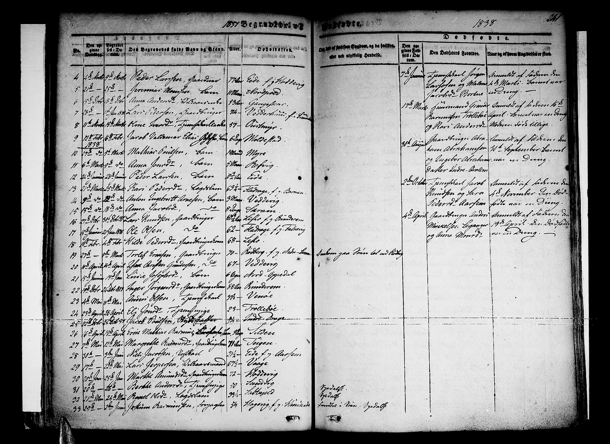 Selje sokneprestembete, SAB/A-99938/H/Ha/Haa/Haaa: Parish register (official) no. A 9, 1829-1844, p. 241