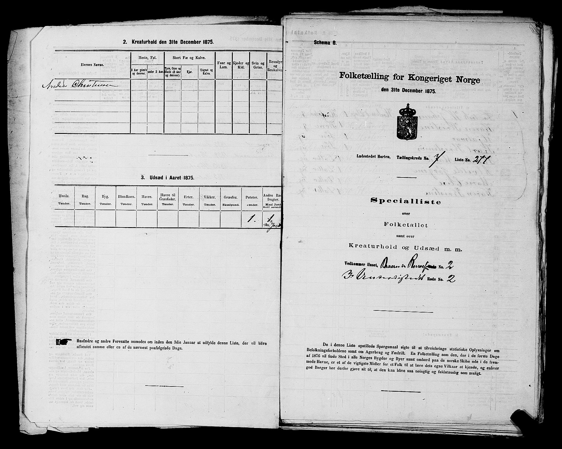 SAKO, 1875 census for 0703P Horten, 1875, p. 627