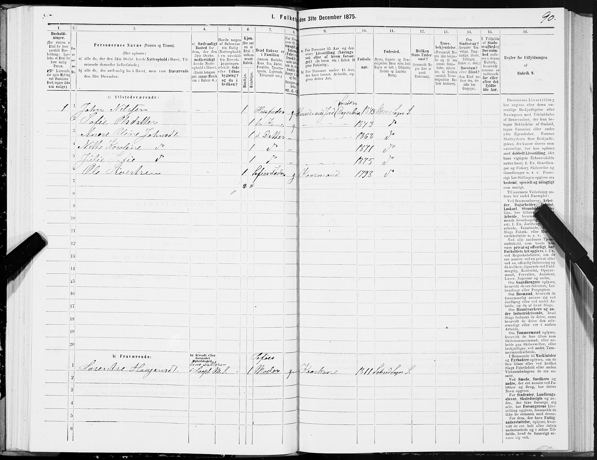 SAT, 1875 census for 1731P Sparbu, 1875, p. 3090