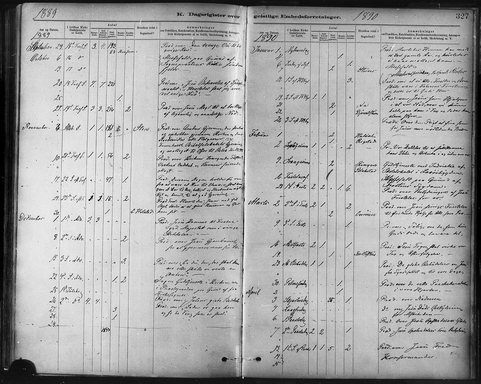 Ministerialprotokoller, klokkerbøker og fødselsregistre - Sør-Trøndelag, SAT/A-1456/672/L0857: Parish register (official) no. 672A09, 1882-1893, p. 327