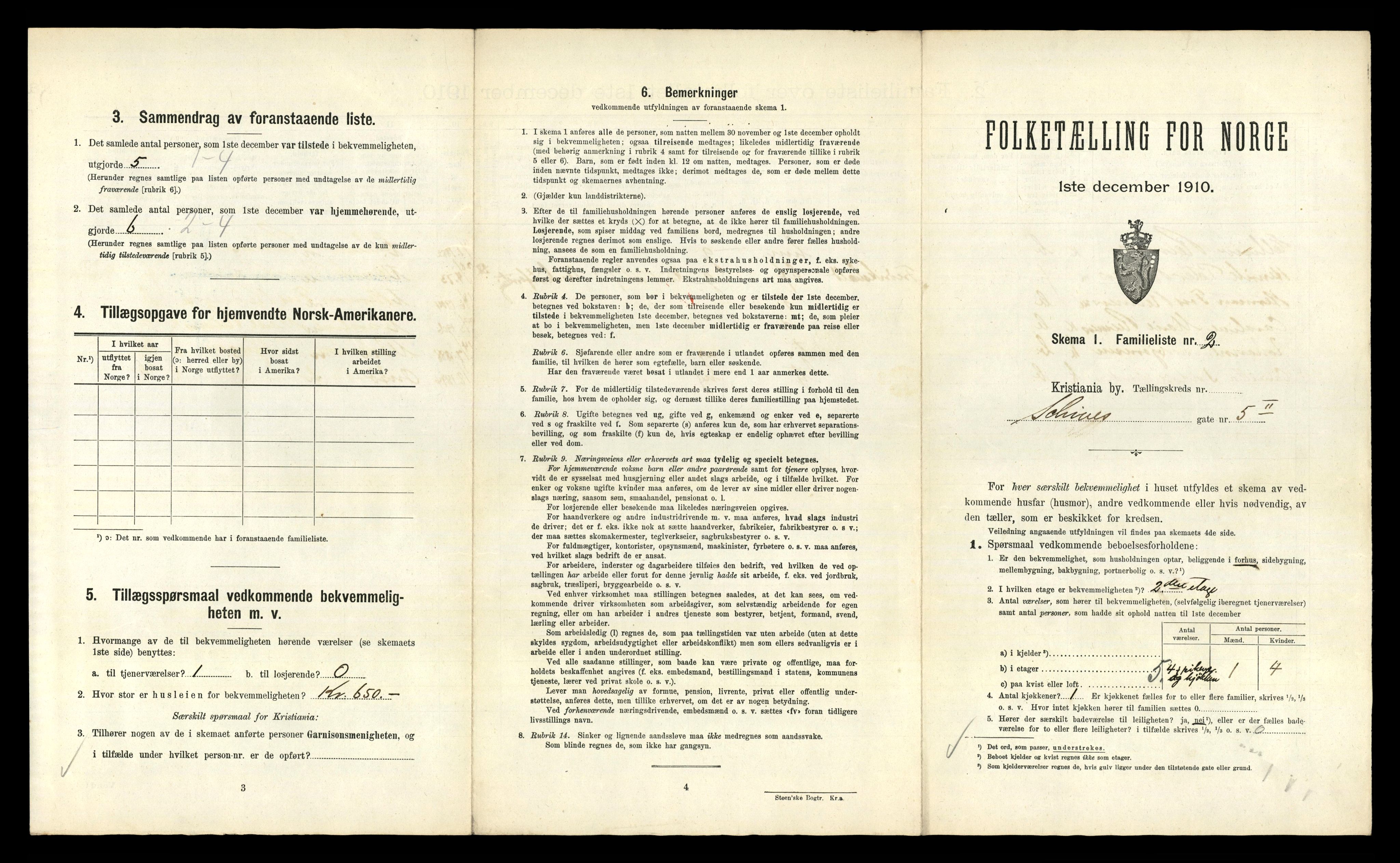 RA, 1910 census for Kristiania, 1910, p. 85203