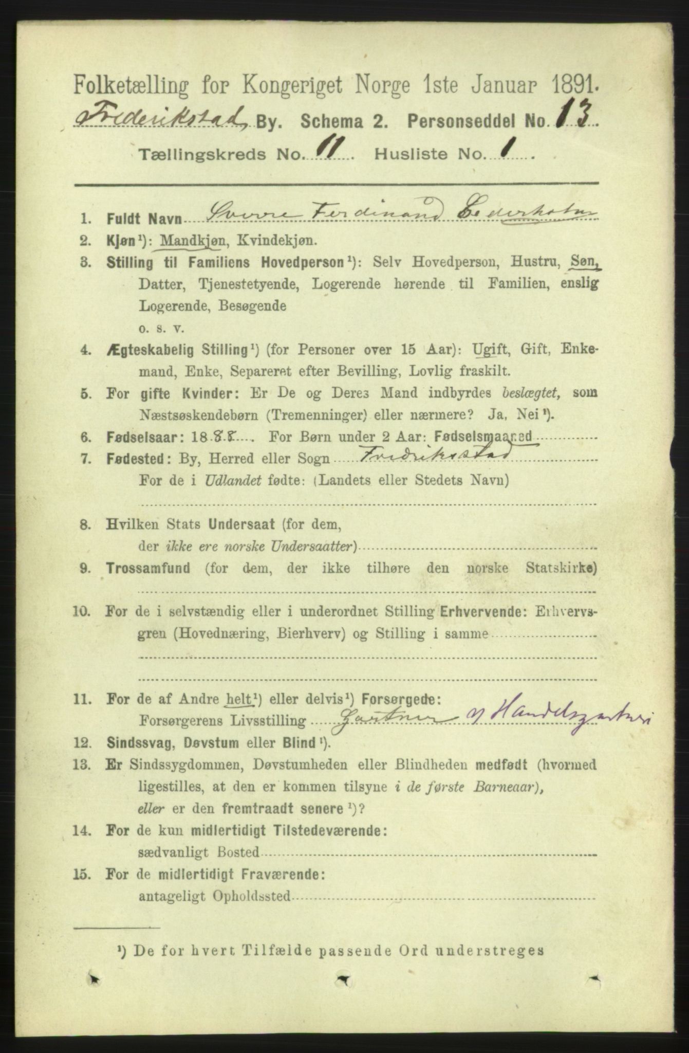 RA, 1891 census for 0103 Fredrikstad, 1891, p. 12574