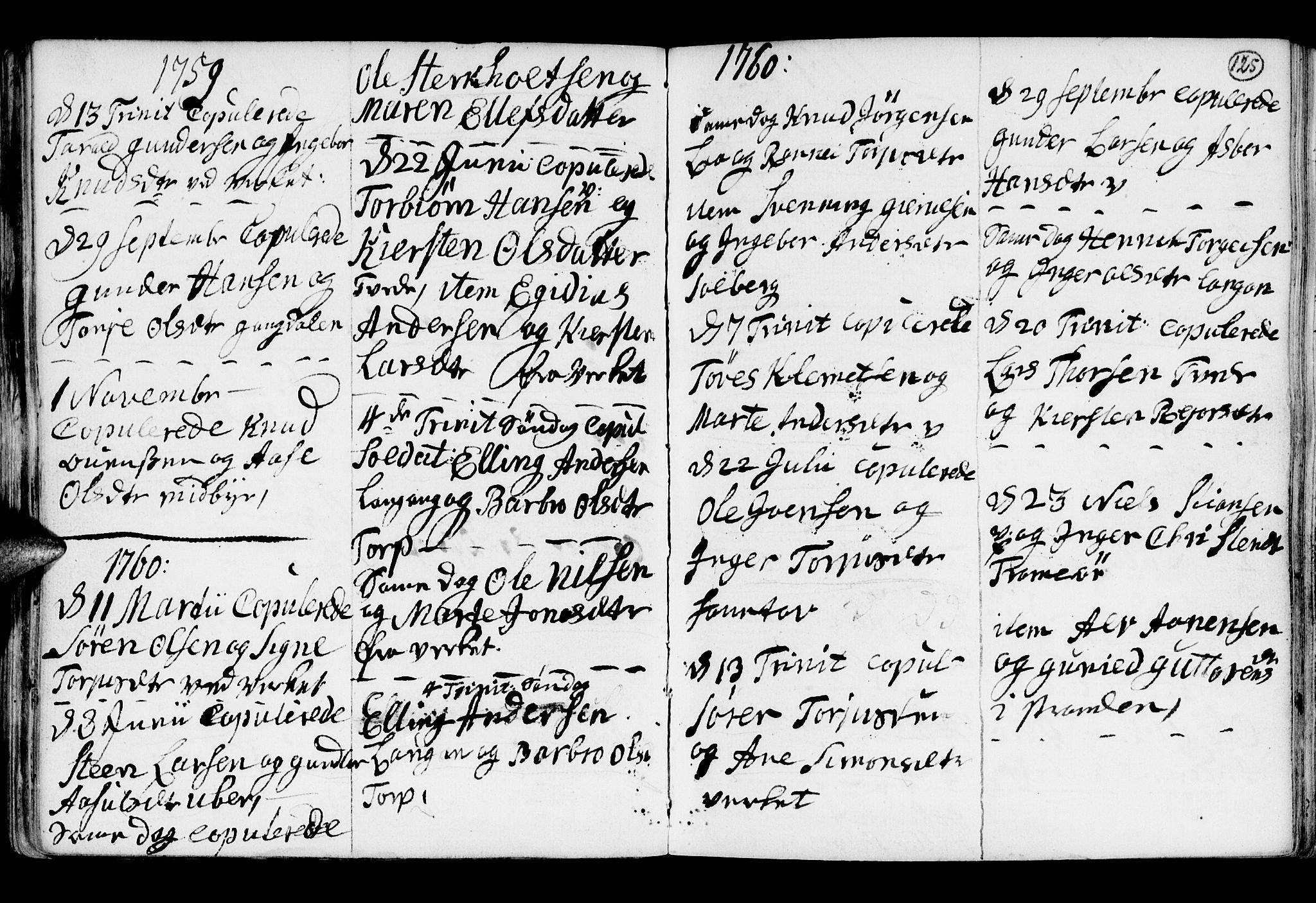 Holt sokneprestkontor, AV/SAK-1111-0021/F/Fb/L0005: Parish register (copy) no. B 5, 1746-1764, p. 125