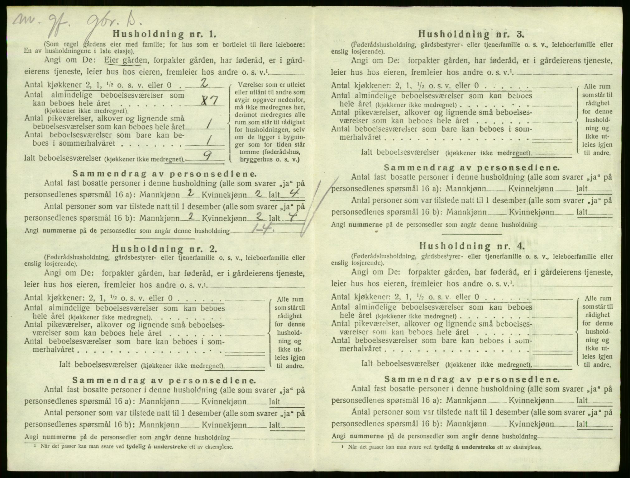 SAKO, 1920 census for Hof, 1920, p. 540