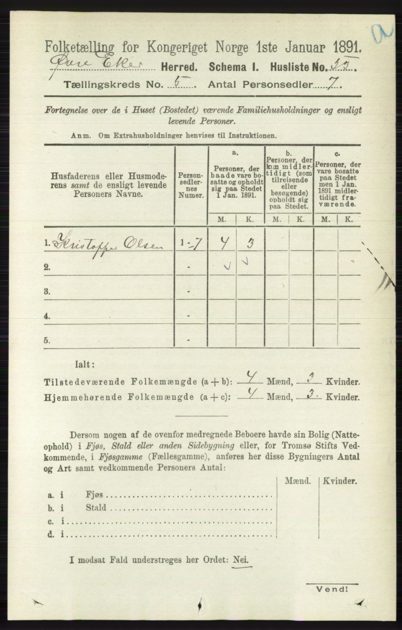 RA, 1891 census for 0624 Øvre Eiker, 1891, p. 1827