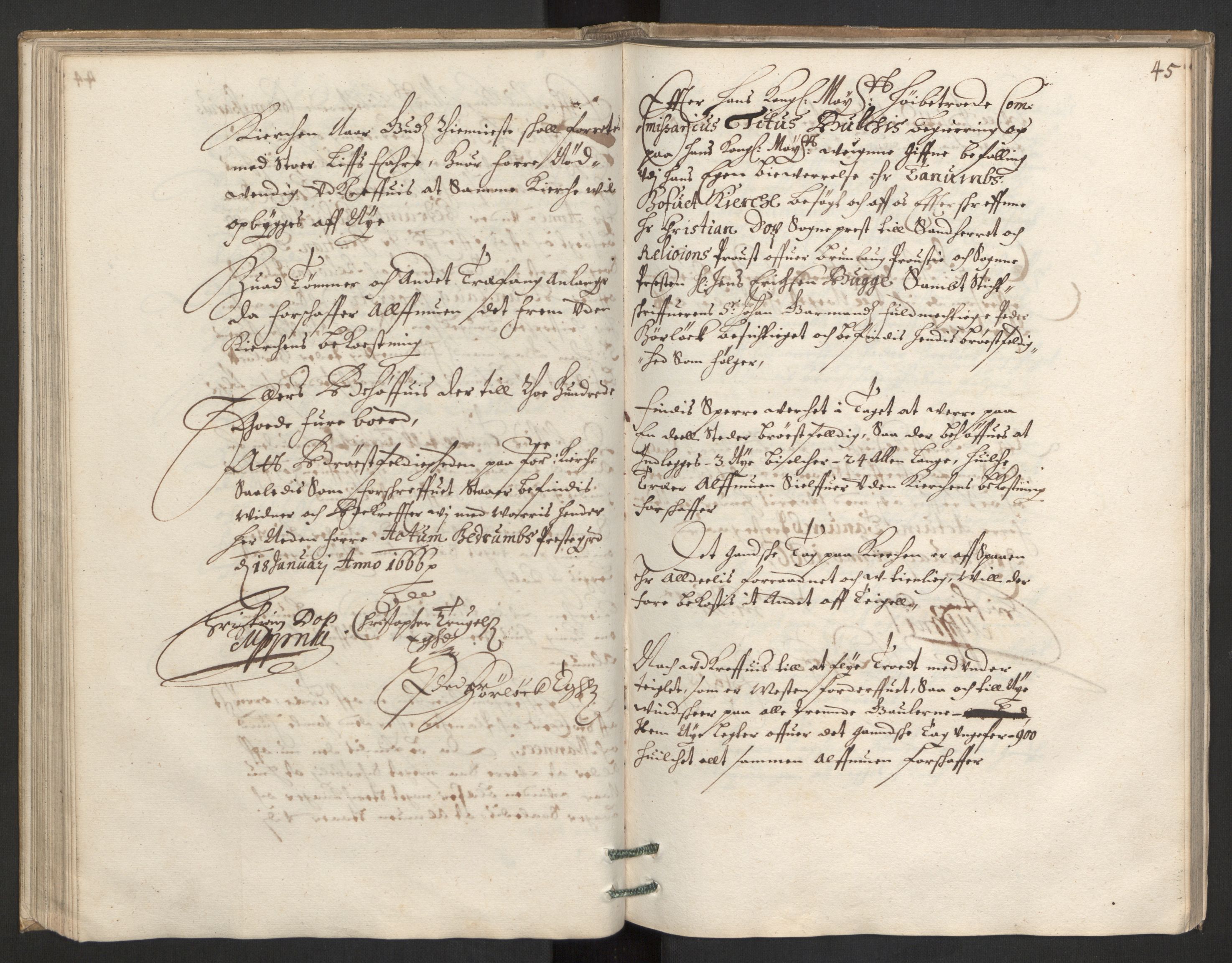 Rentekammeret inntil 1814, Reviderte regnskaper, Kirkeregnskap, AV/RA-EA-4067/Ra/L0027/0002: Kirkeregnskap / Besiktigelser over kirkene i Tønsberg len og Brunla len, 1666, p. 44b-45a