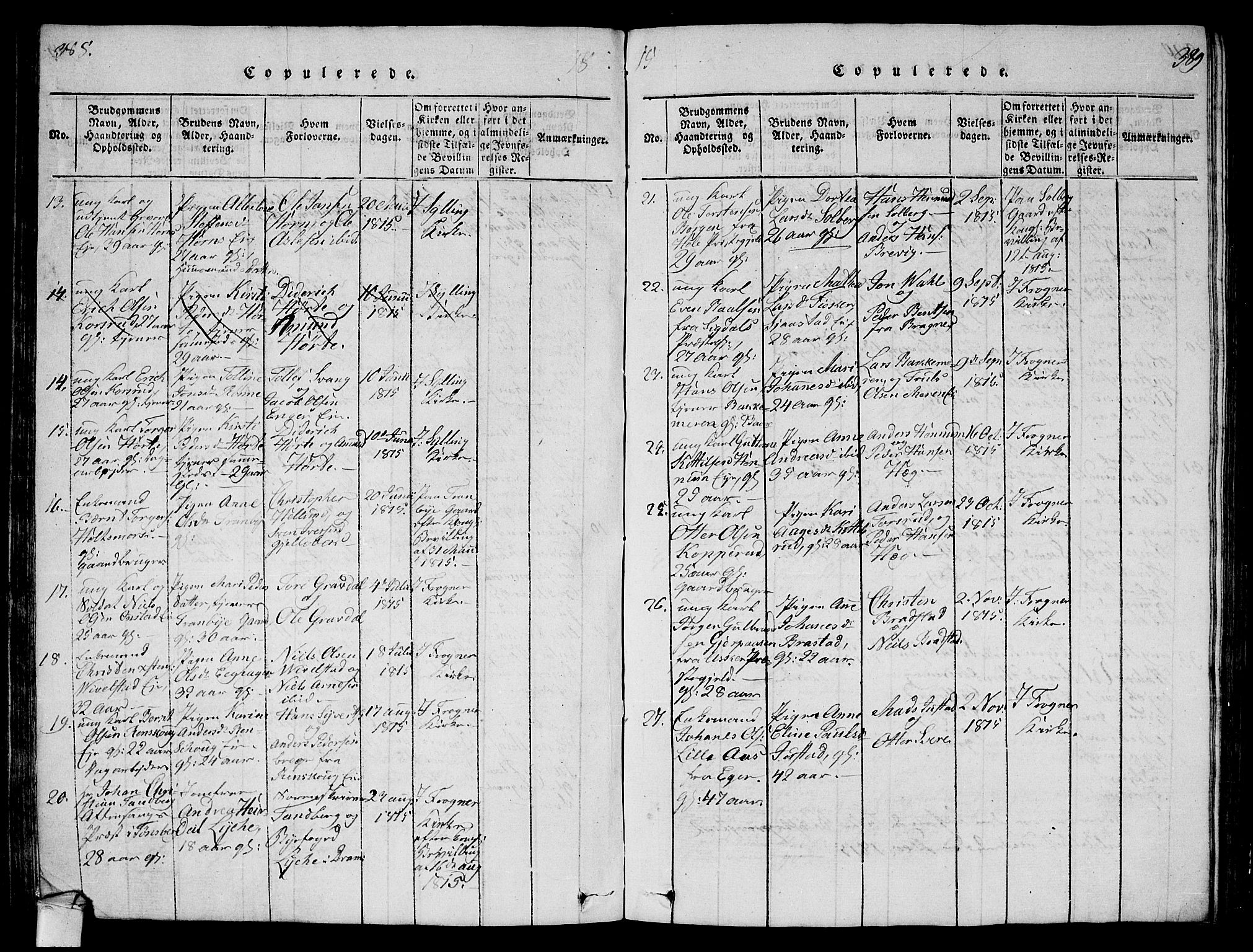 Lier kirkebøker, AV/SAKO-A-230/G/Ga/L0001: Parish register (copy) no. I 1, 1813-1824, p. 388-389