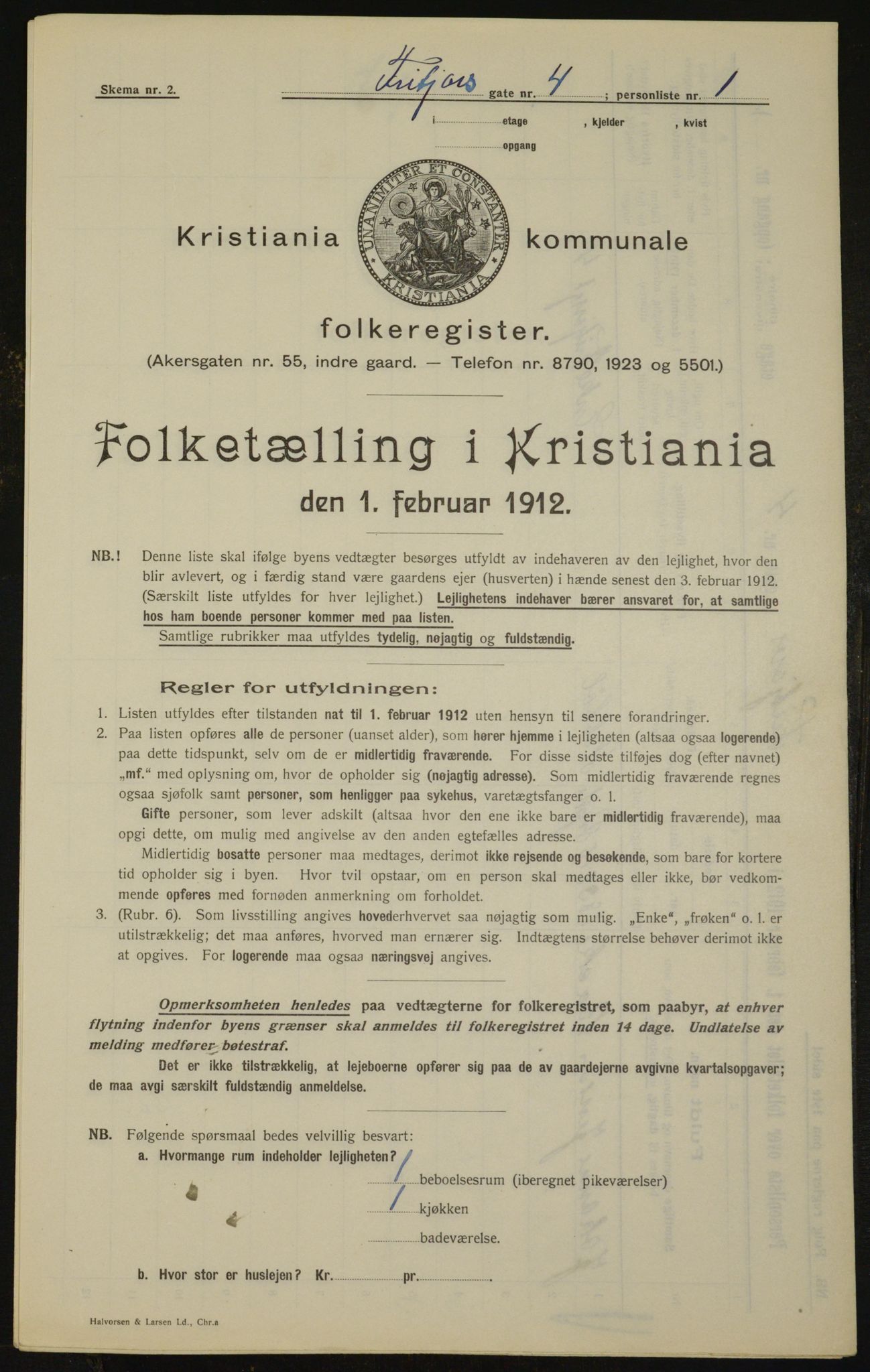 OBA, Municipal Census 1912 for Kristiania, 1912, p. 26705