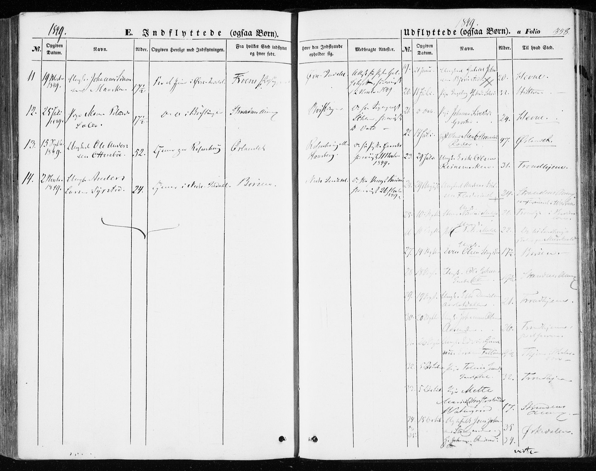 Ministerialprotokoller, klokkerbøker og fødselsregistre - Sør-Trøndelag, SAT/A-1456/646/L0611: Parish register (official) no. 646A09, 1848-1857, p. 358