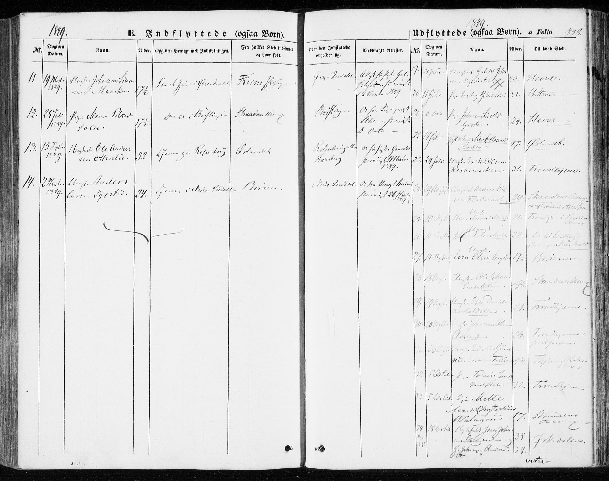 Ministerialprotokoller, klokkerbøker og fødselsregistre - Sør-Trøndelag, AV/SAT-A-1456/646/L0611: Parish register (official) no. 646A09, 1848-1857, p. 358