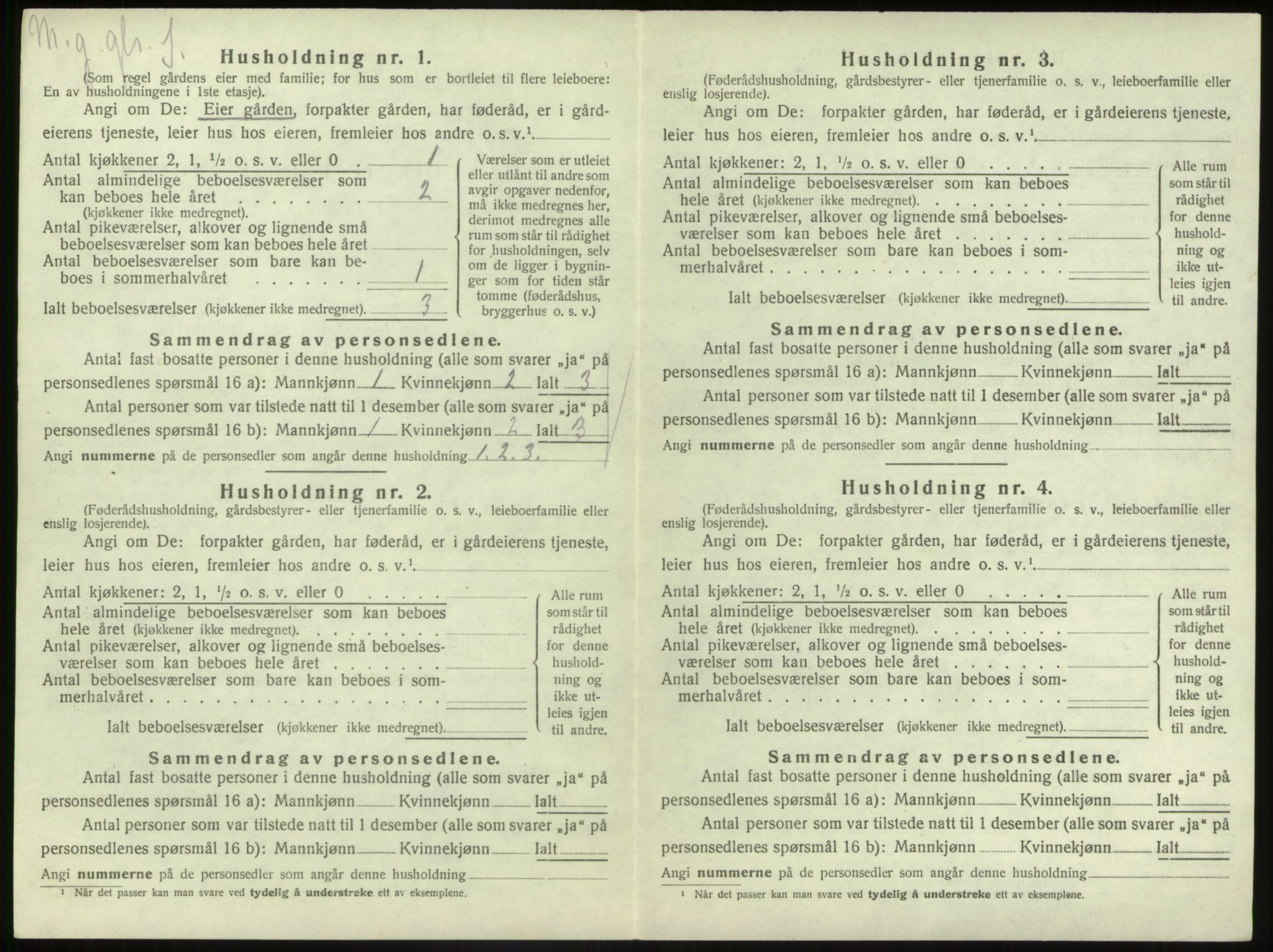 SAB, 1920 census for Gaular, 1920, p. 258