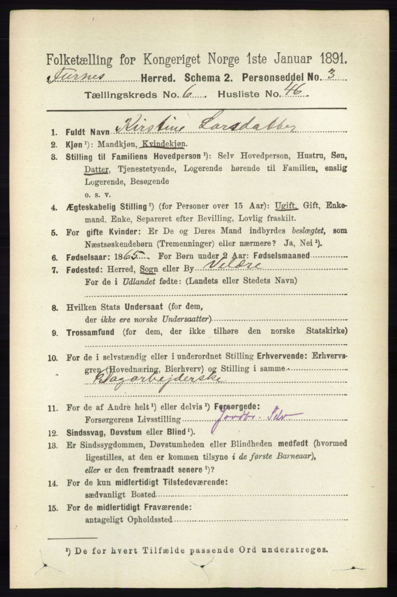 RA, Census 1891 for 0413 Furnes herred, 1891, p. 4340