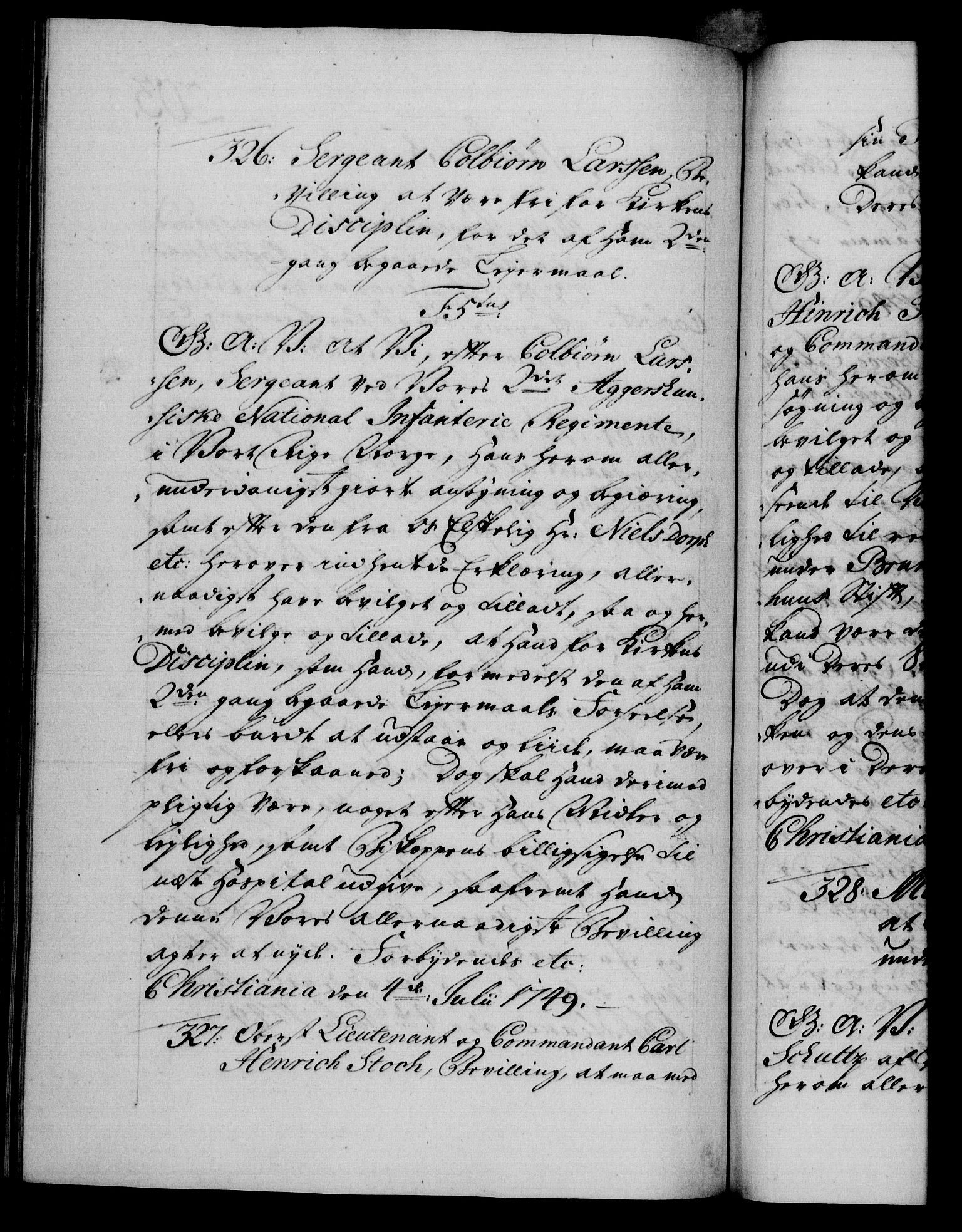 Danske Kanselli 1572-1799, AV/RA-EA-3023/F/Fc/Fca/Fcaa/L0036: Norske registre, 1749-1750, p. 203b