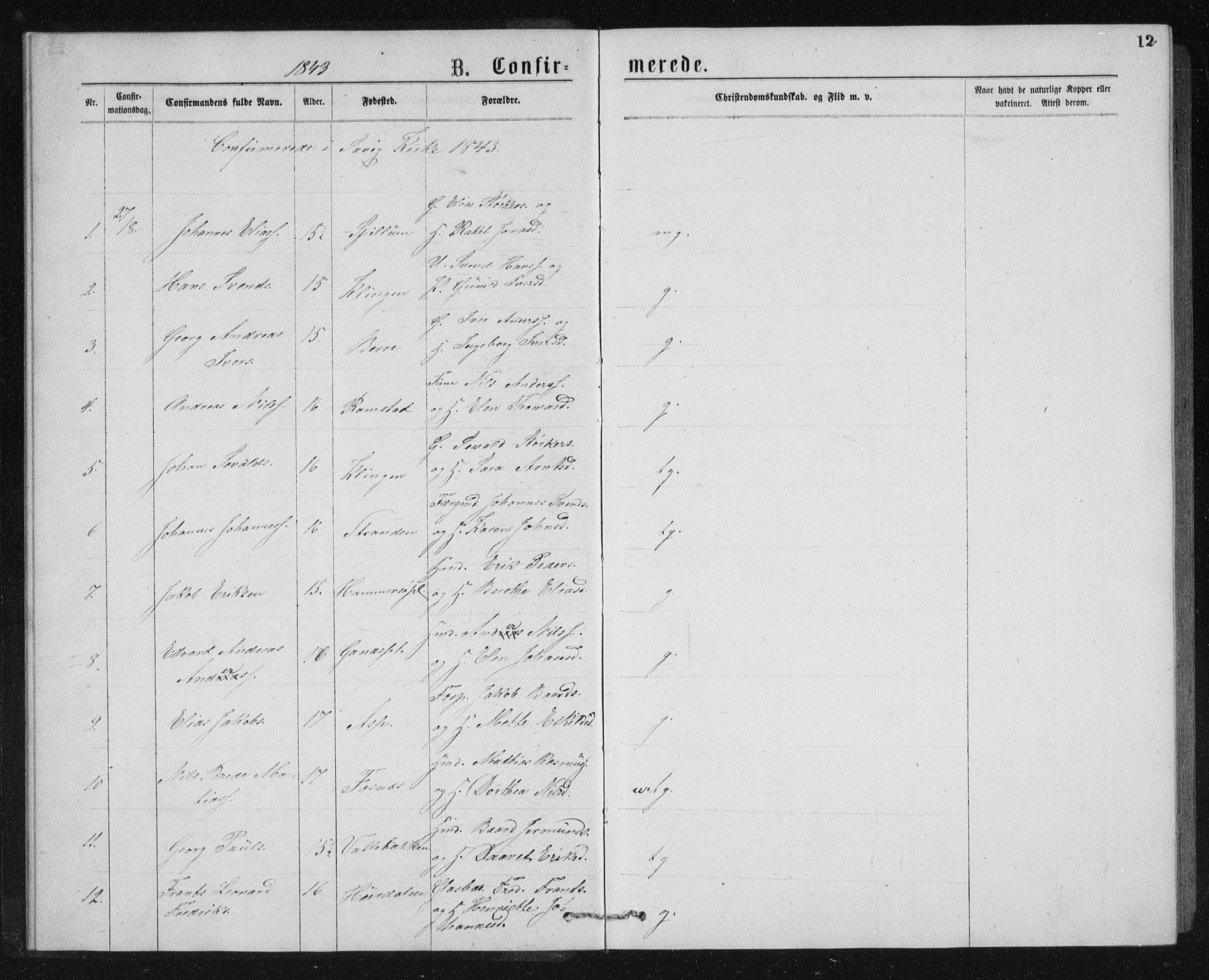 Ministerialprotokoller, klokkerbøker og fødselsregistre - Nord-Trøndelag, SAT/A-1458/768/L0567: Parish register (official) no. 768A02, 1837-1865, p. 12