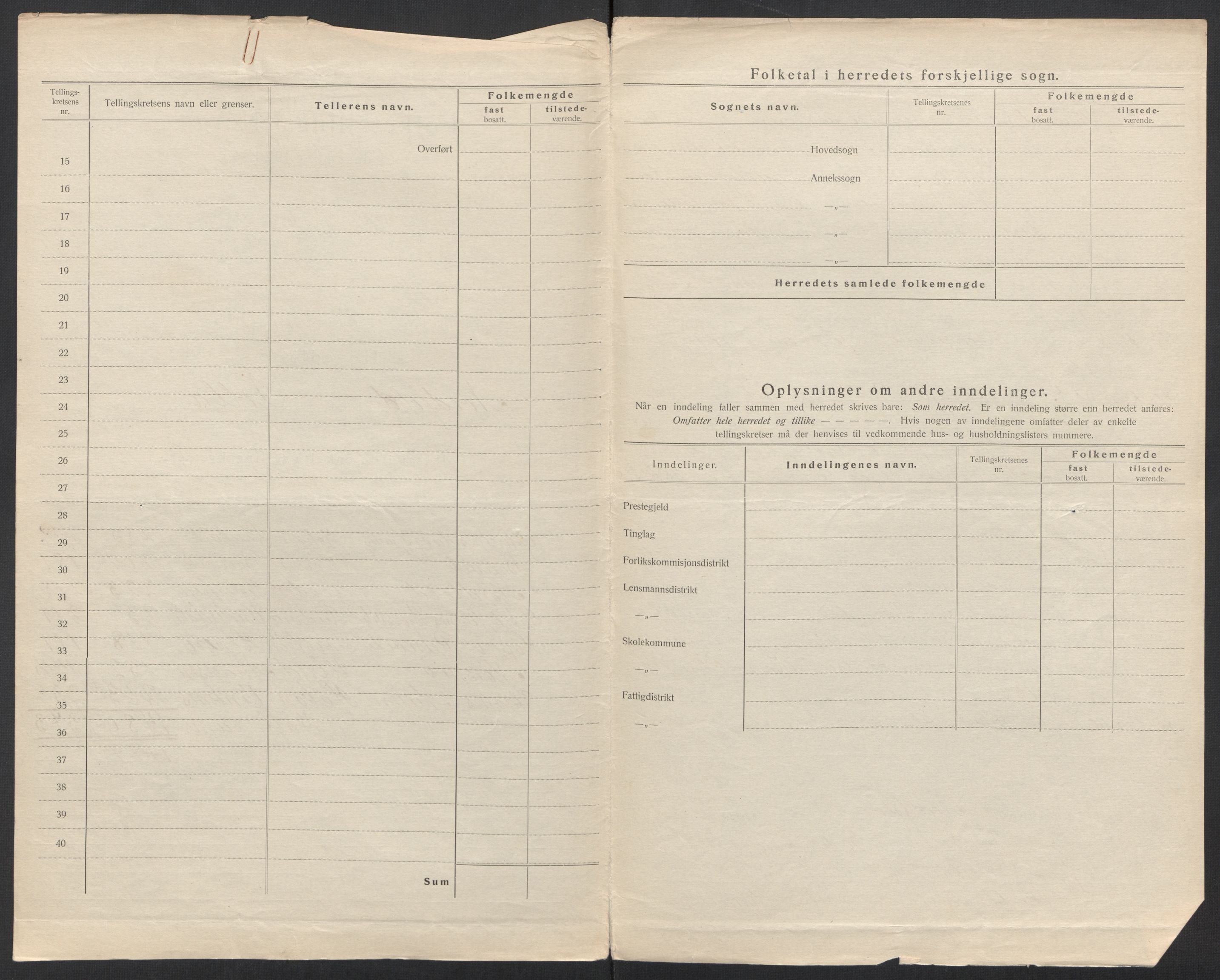 SAT, 1920 census for Nordfold, 1920, p. 5