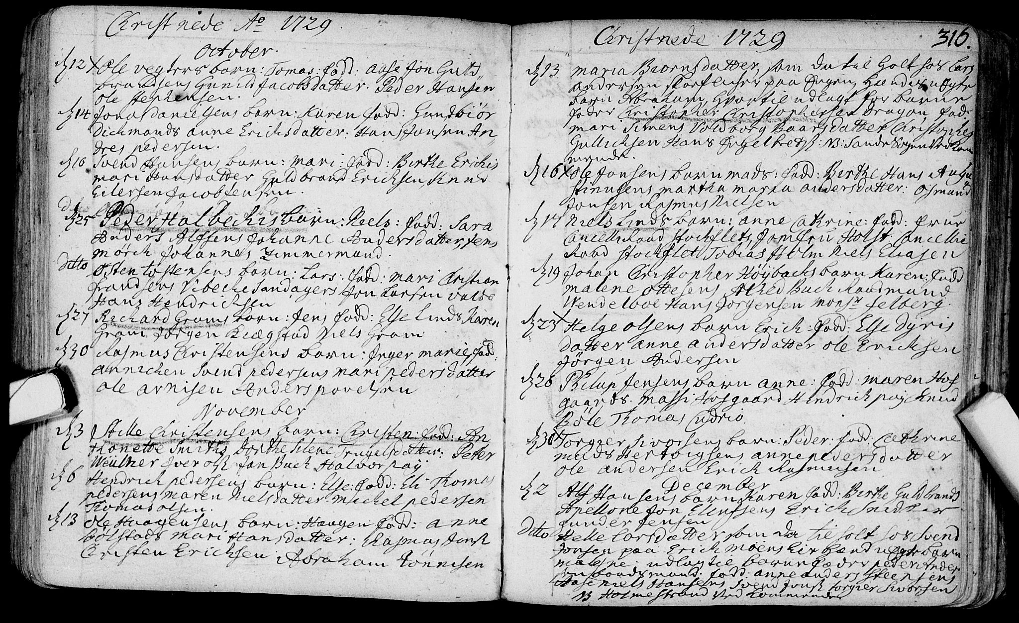 Bragernes kirkebøker, AV/SAKO-A-6/F/Fa/L0003: Parish register (official) no. I 3, 1706-1734, p. 316