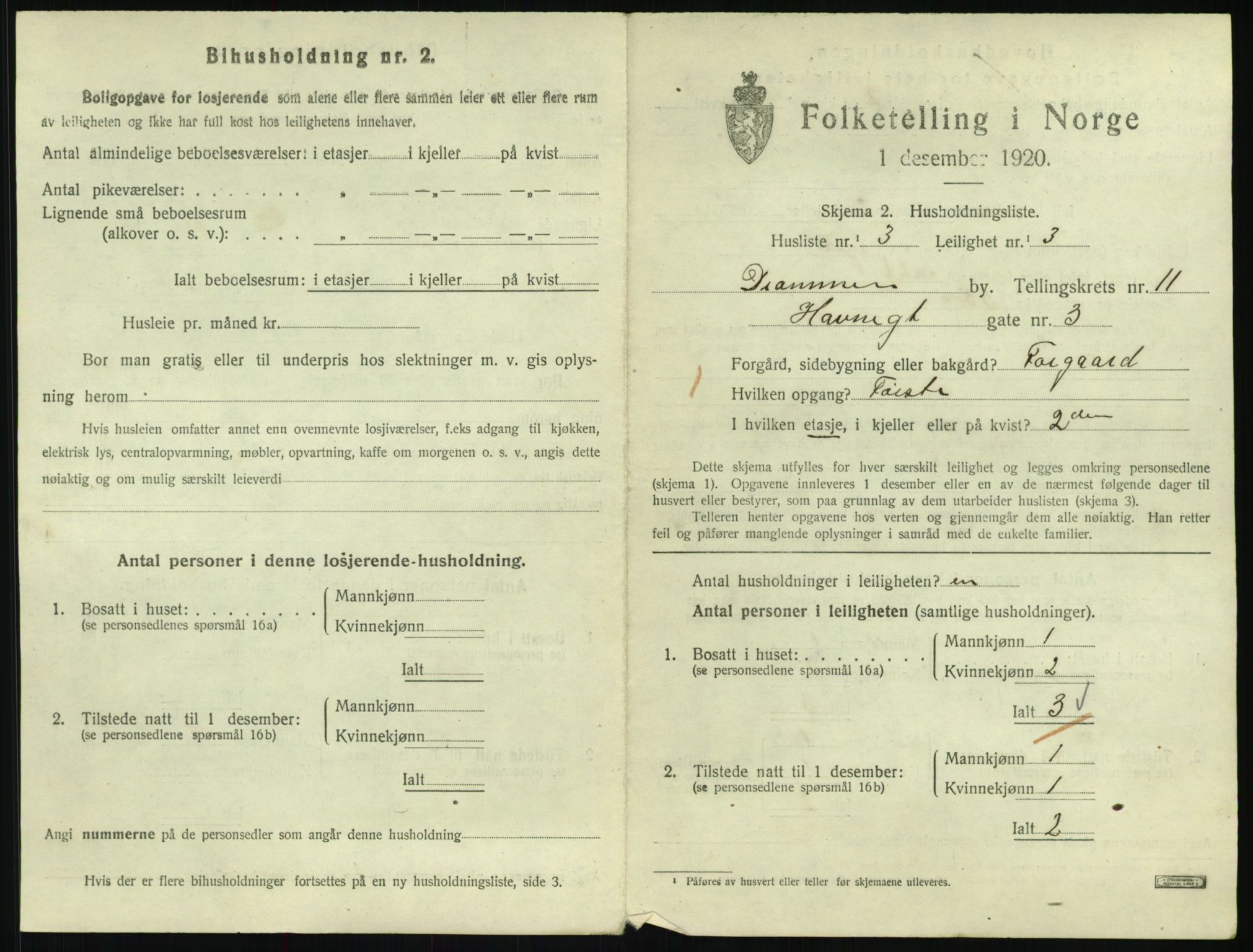 SAKO, 1920 census for Drammen, 1920, p. 17027