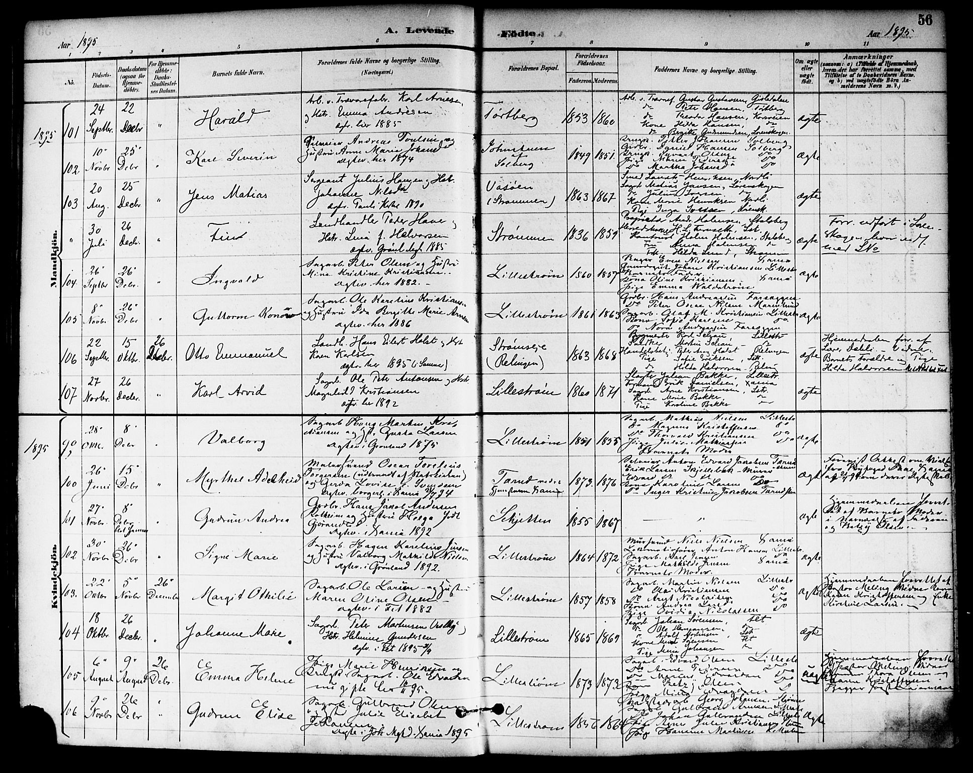 Skedsmo prestekontor Kirkebøker, SAO/A-10033a/F/Fa/L0014: Parish register (official) no. I 14, 1892-1901, p. 56