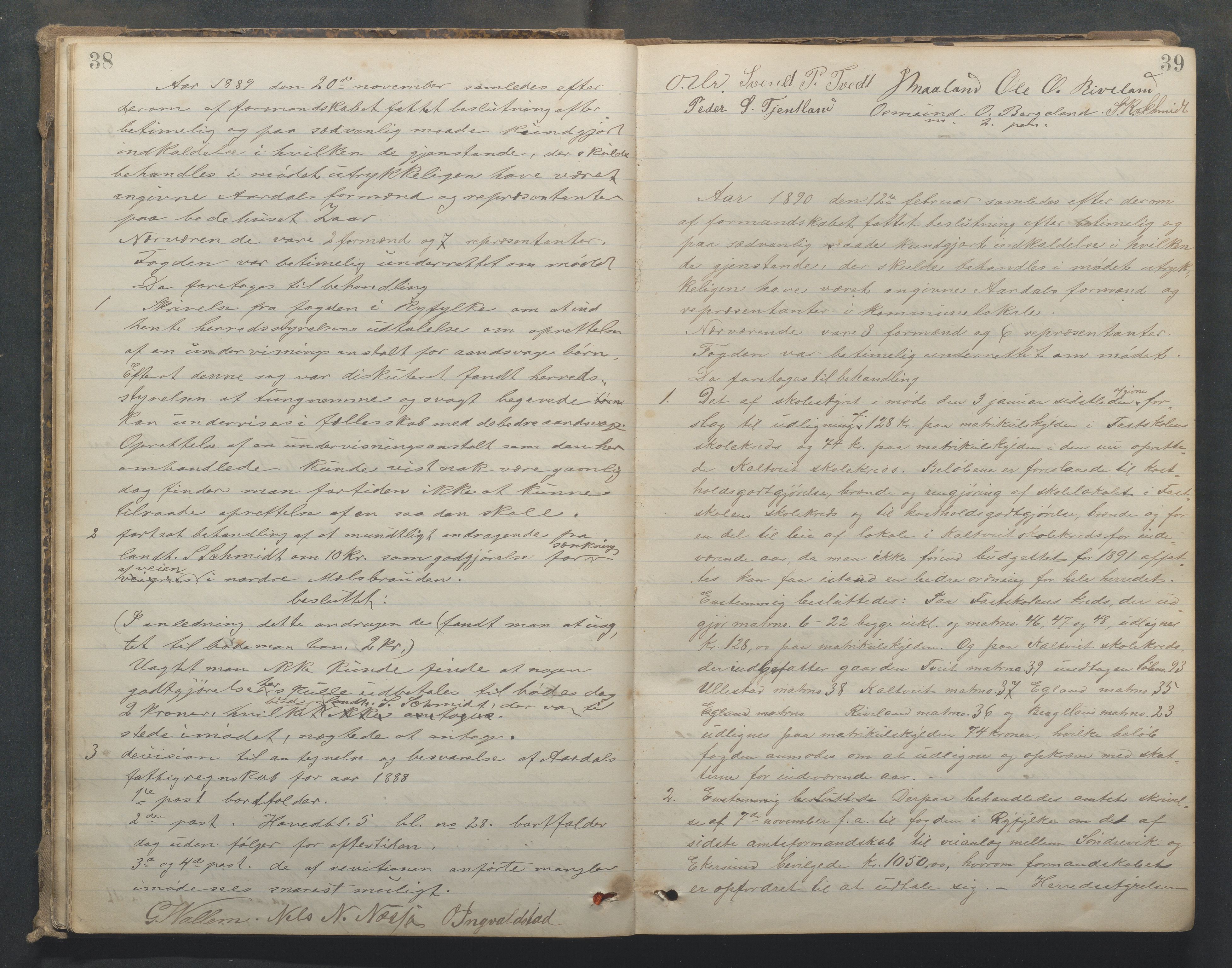 Årdal kommune - Formannskapet, IKAR/K-101953/A/L0002: Møtebok, 1887-1906, p. 38-39