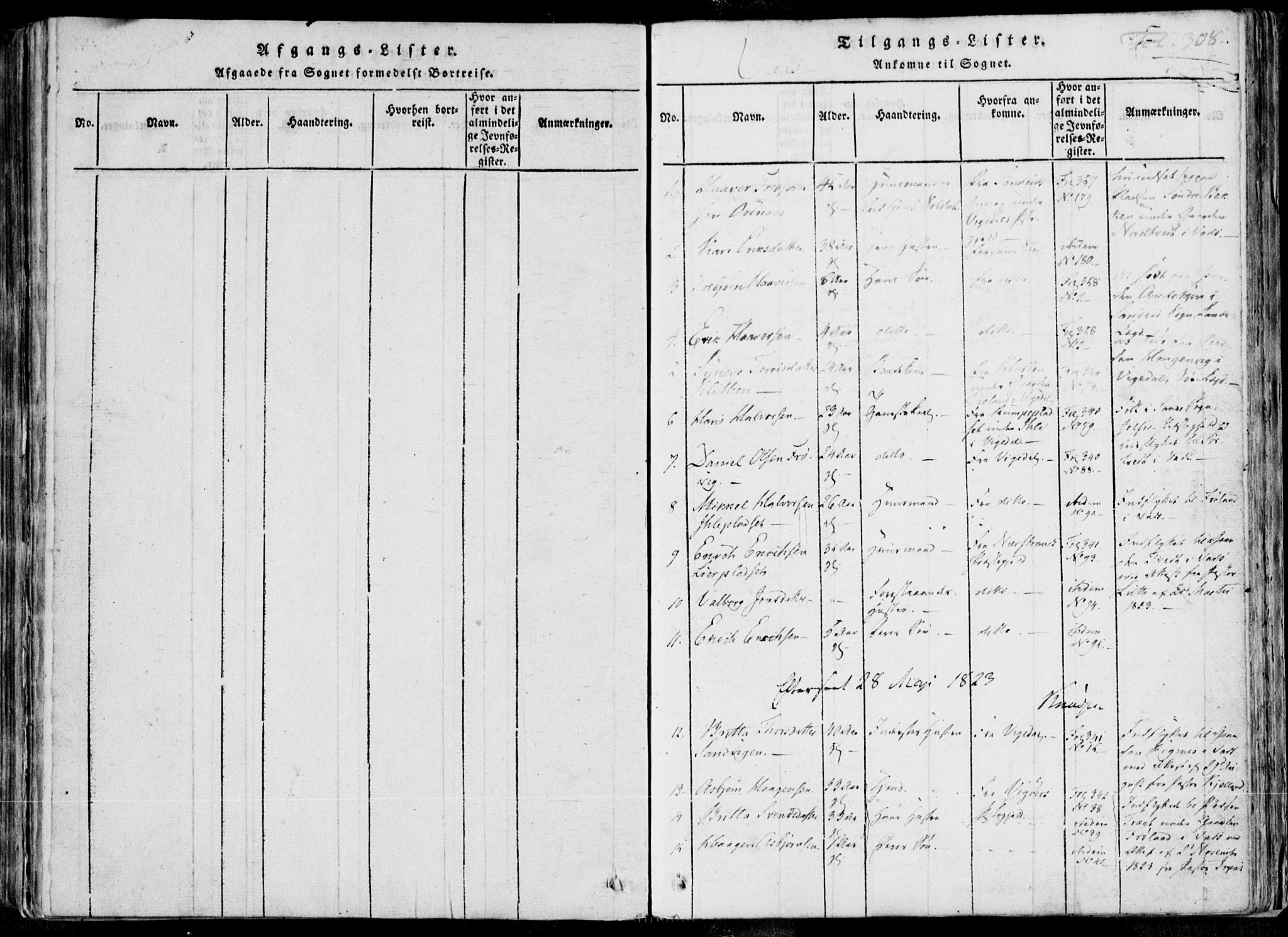 Skjold sokneprestkontor, AV/SAST-A-101847/H/Ha/Haa/L0004: Parish register (official) no. A 4 /2, 1815-1830, p. 308