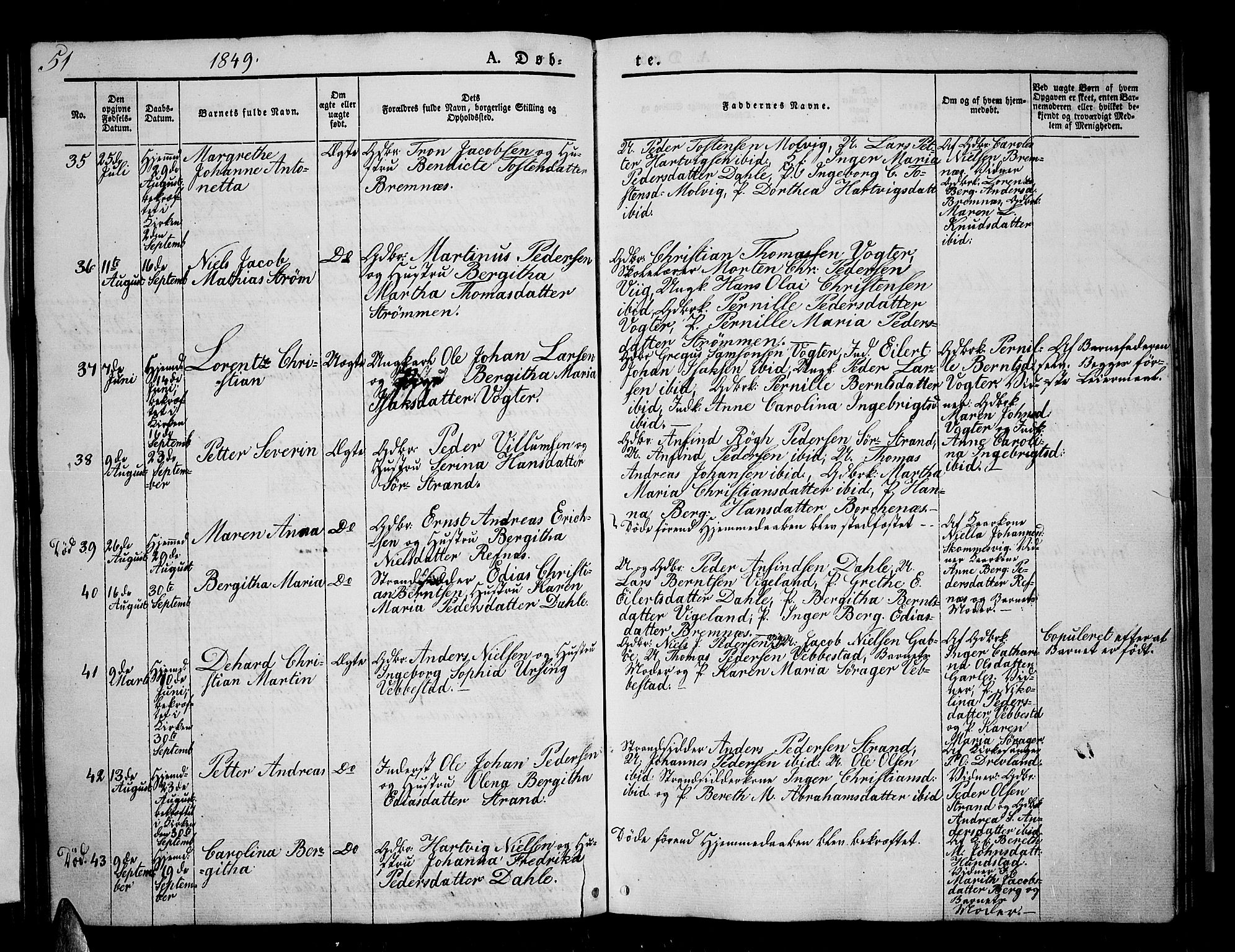 Kvæfjord sokneprestkontor, AV/SATØ-S-1323/G/Ga/Gab/L0002klokker: Parish register (copy) no. 2, 1841-1855, p. 51