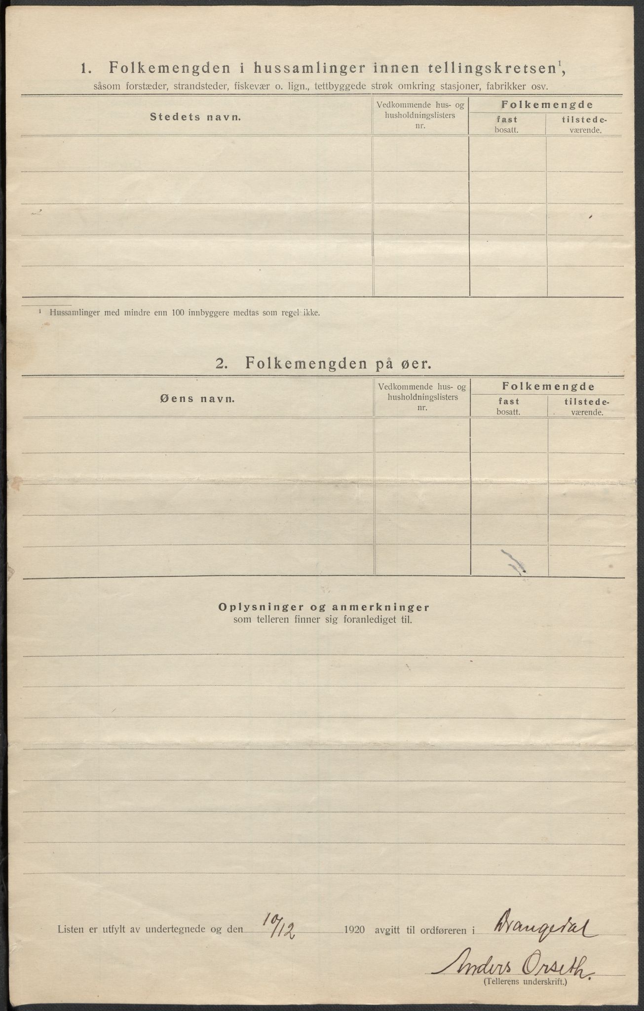 SAKO, 1920 census for Drangedal, 1920, p. 22
