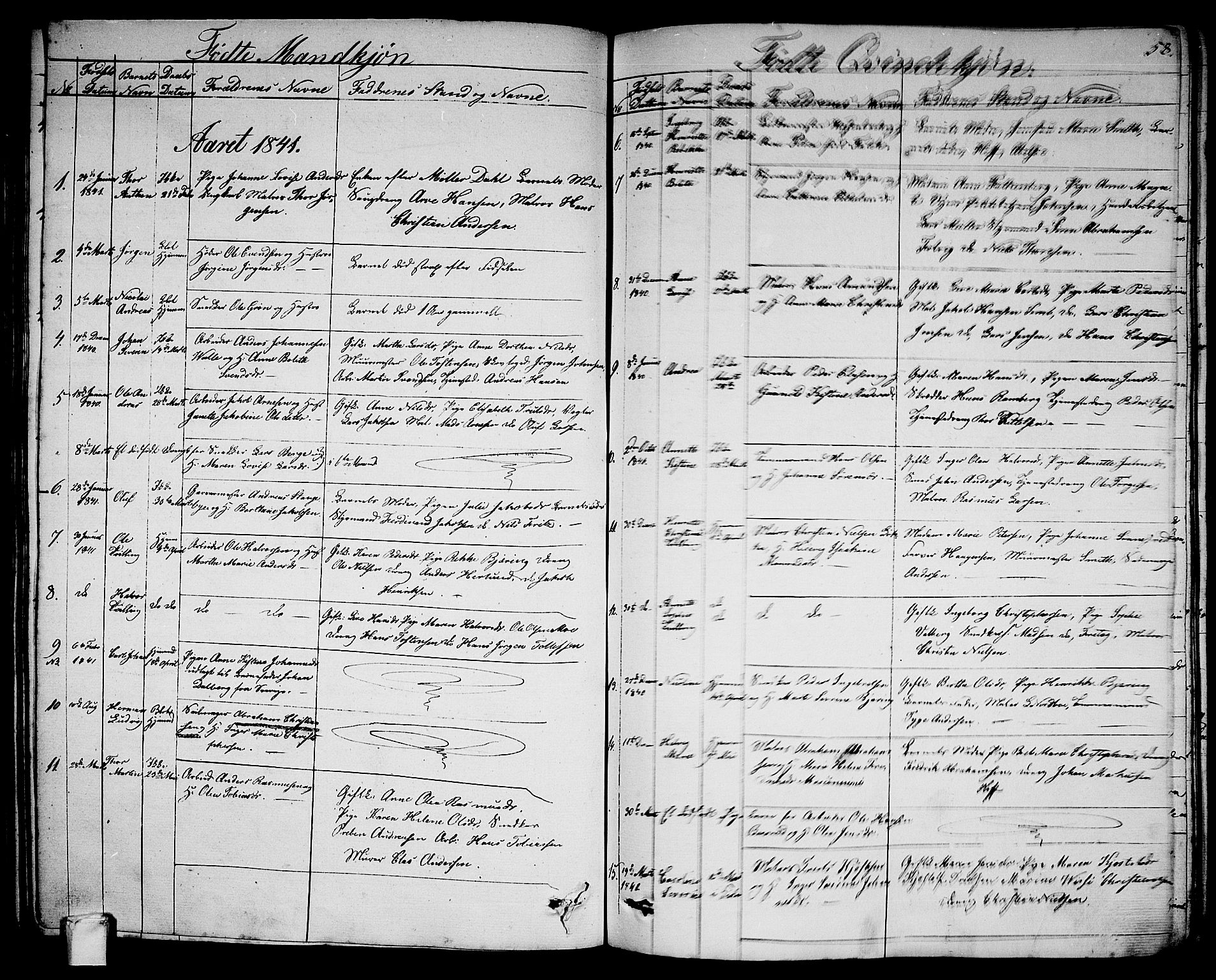 Larvik kirkebøker, AV/SAKO-A-352/G/Ga/L0003a: Parish register (copy) no. I 3A, 1830-1870, p. 58