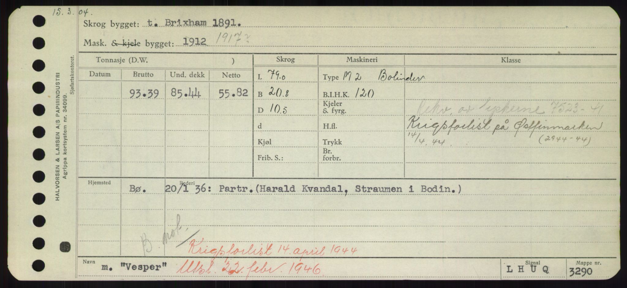 Sjøfartsdirektoratet med forløpere, Skipsmålingen, RA/S-1627/H/Hd/L0040: Fartøy, U-Ve, p. 647