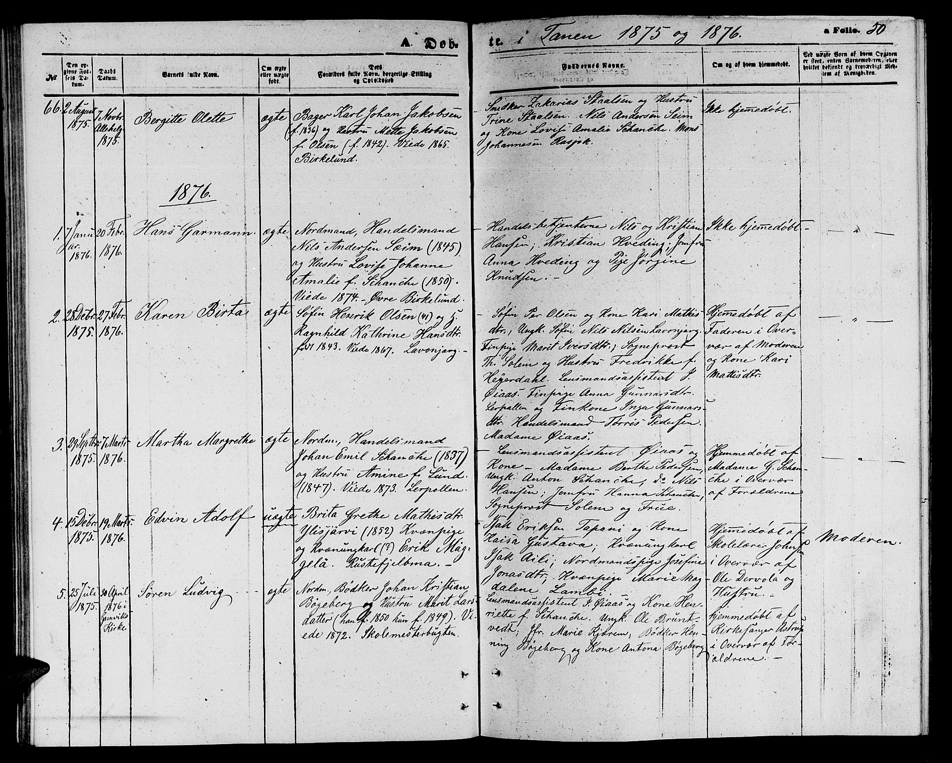 Tana sokneprestkontor, SATØ/S-1334/H/Hb/L0002klokker: Parish register (copy) no. 2 /1, 1866-1877, p. 50