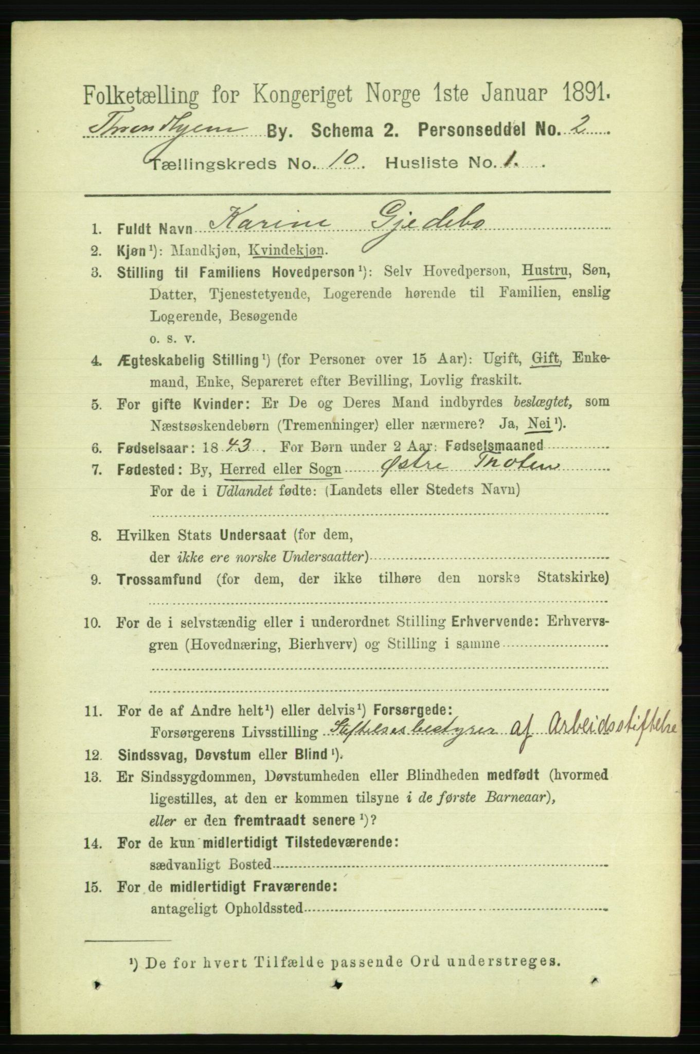 RA, 1891 census for 1601 Trondheim, 1891, p. 8330