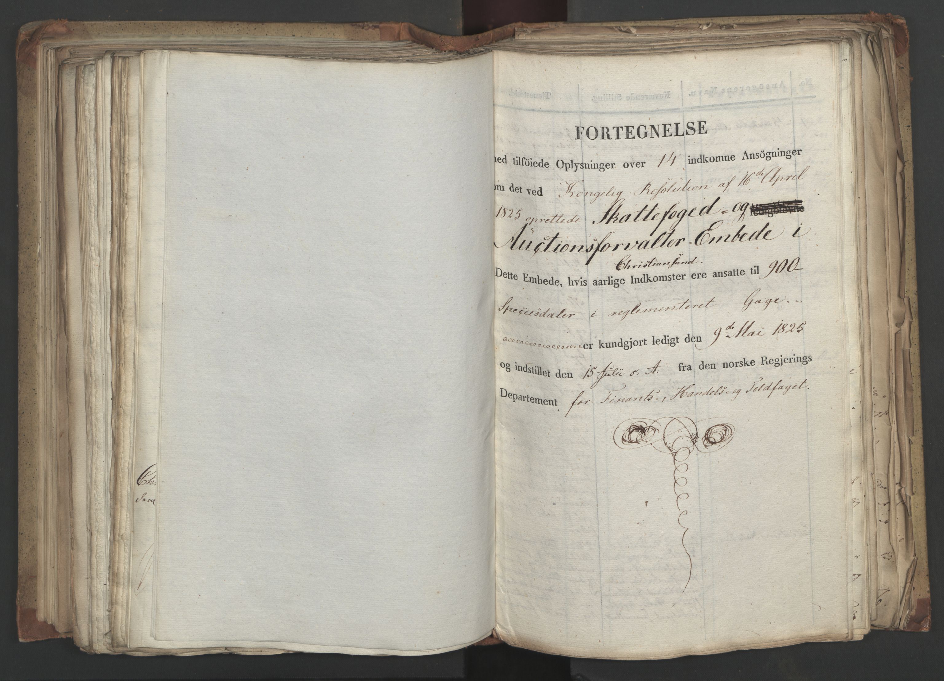 Statsrådsavdelingen i Stockholm, AV/RA-S-1003/D/Da/L0043: Regjeringsinnstillinger nr. 2706-2845, 1825, p. 264