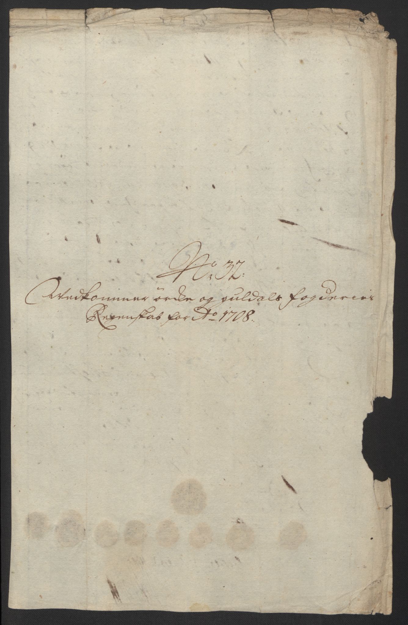 Rentekammeret inntil 1814, Reviderte regnskaper, Fogderegnskap, AV/RA-EA-4092/R60/L3958: Fogderegnskap Orkdal og Gauldal, 1708, p. 366