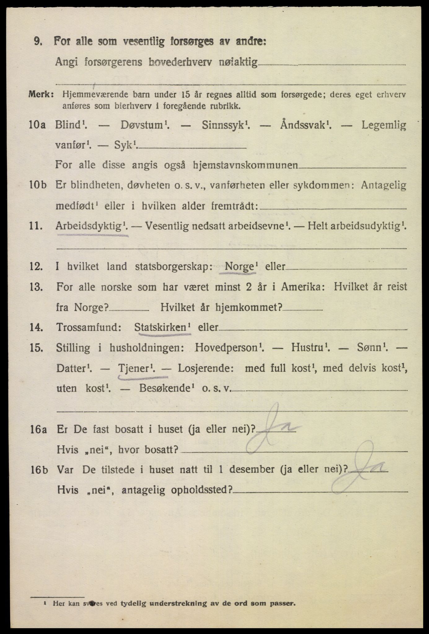 SAK, 1920 census for Lista, 1920, p. 13414