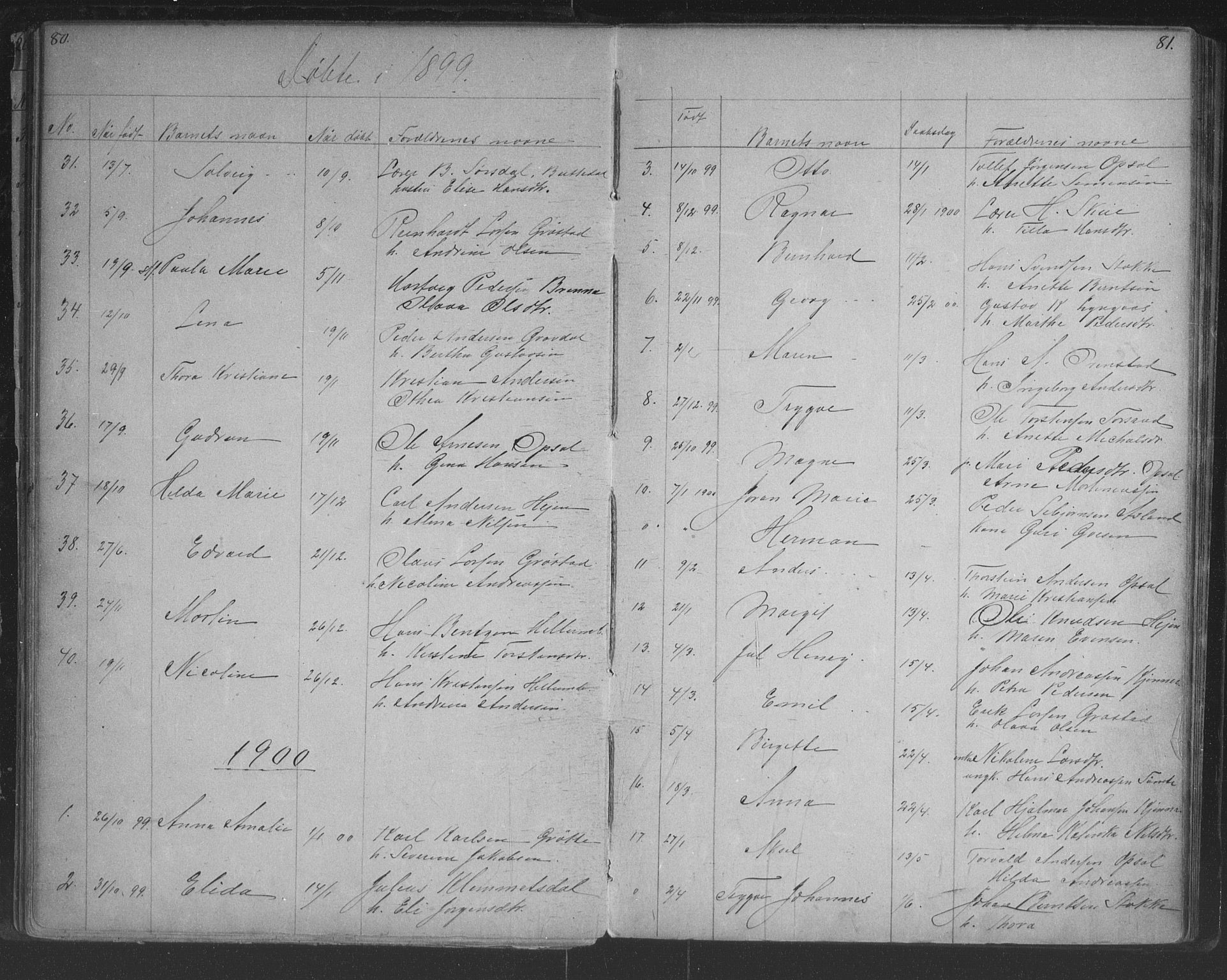 Lier kirkebøker, SAKO/A-230/G/Gc/L0001: Parish register (copy) no. III 1, 1873-1903, p. 80-81