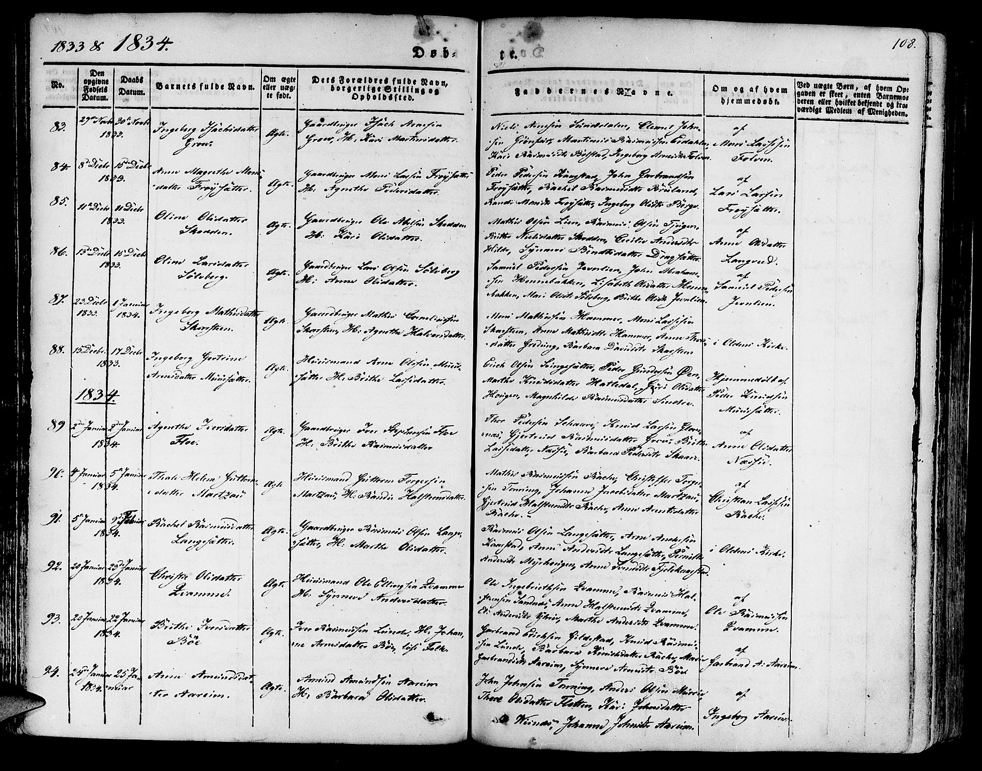 Innvik sokneprestembete, SAB/A-80501: Parish register (official) no. A 4I, 1831-1846, p. 108