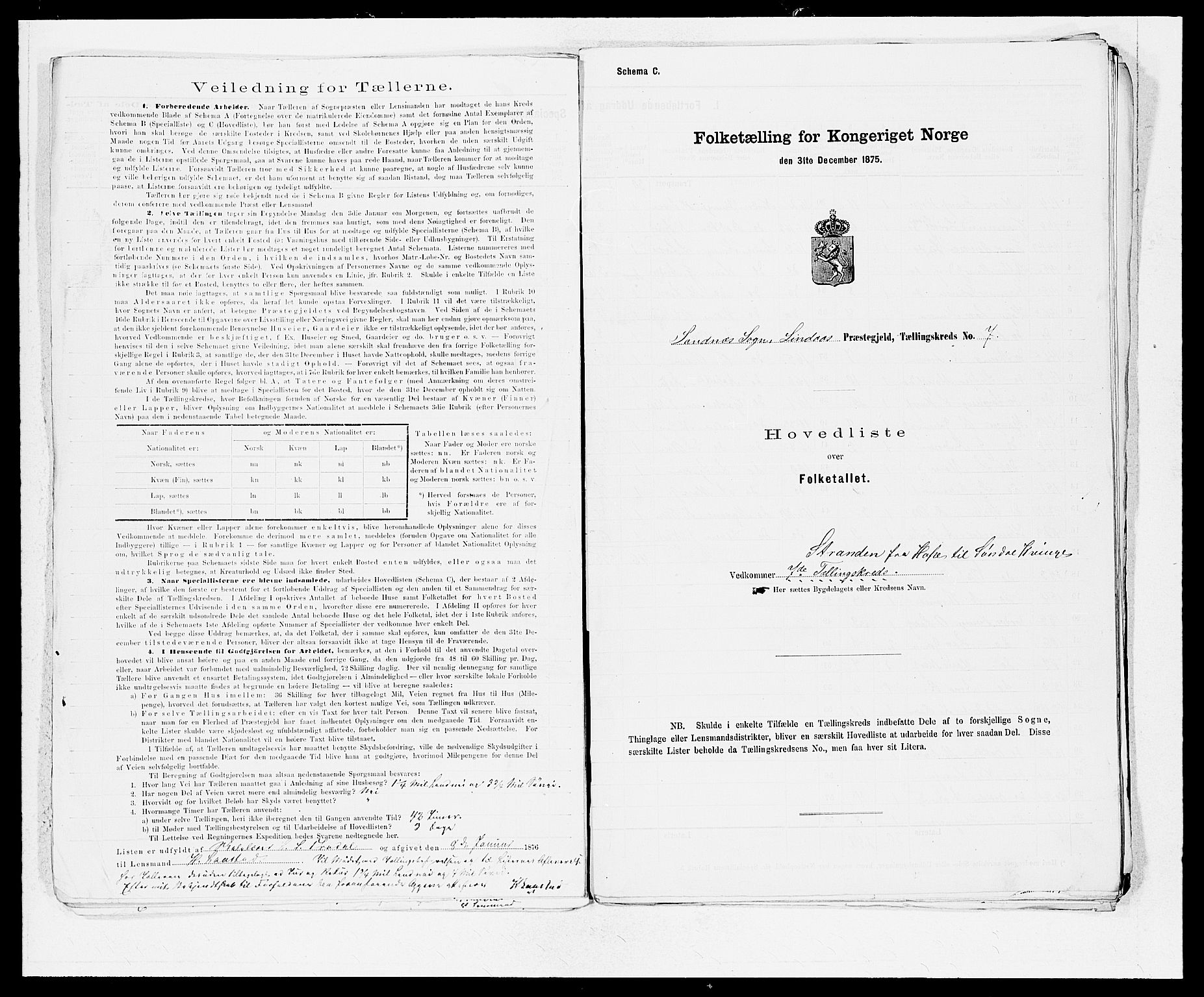 SAB, 1875 census for 1263P Lindås, 1875, p. 15