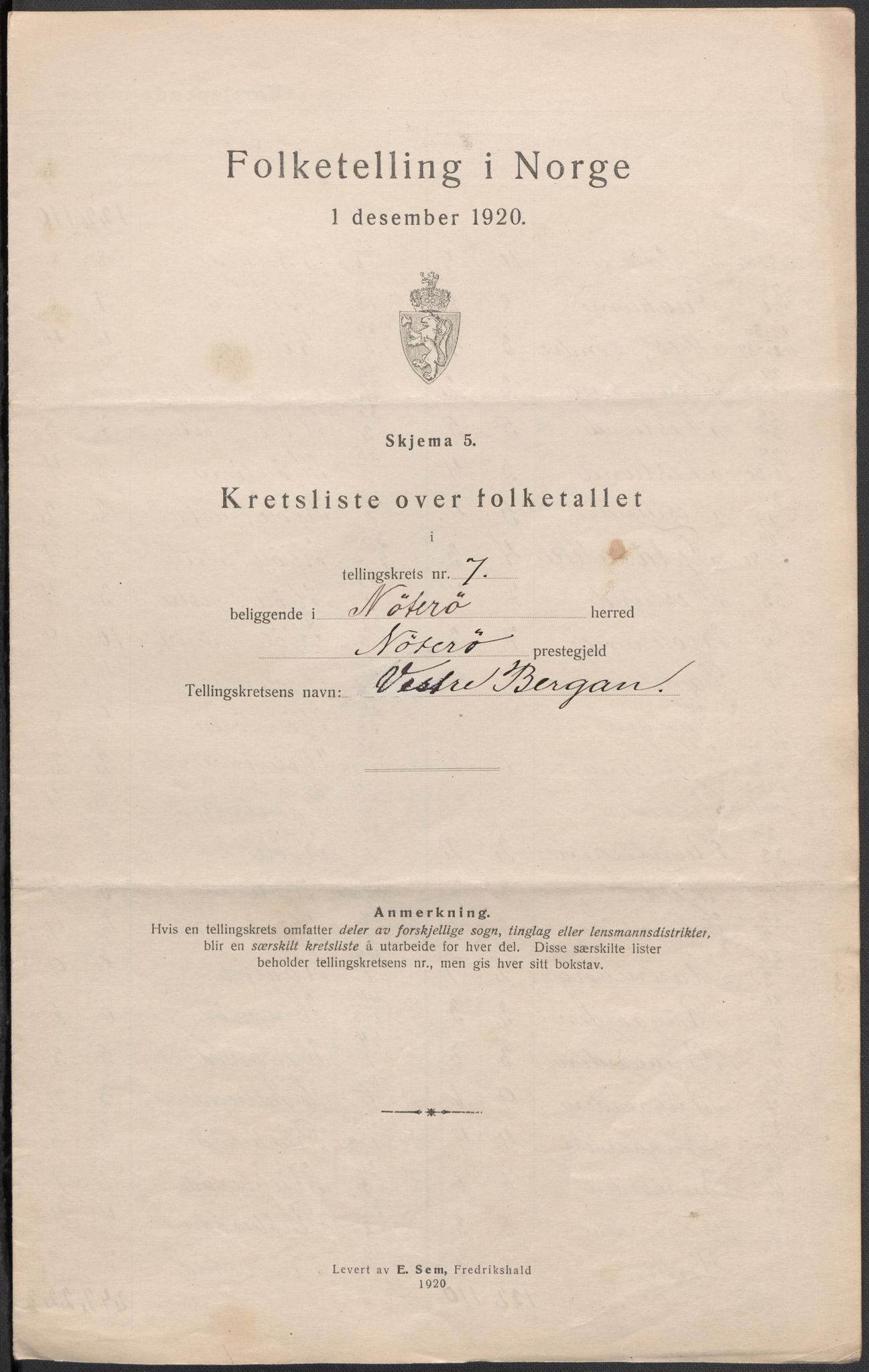 SAKO, 1920 census for Nøtterøy, 1920, p. 33