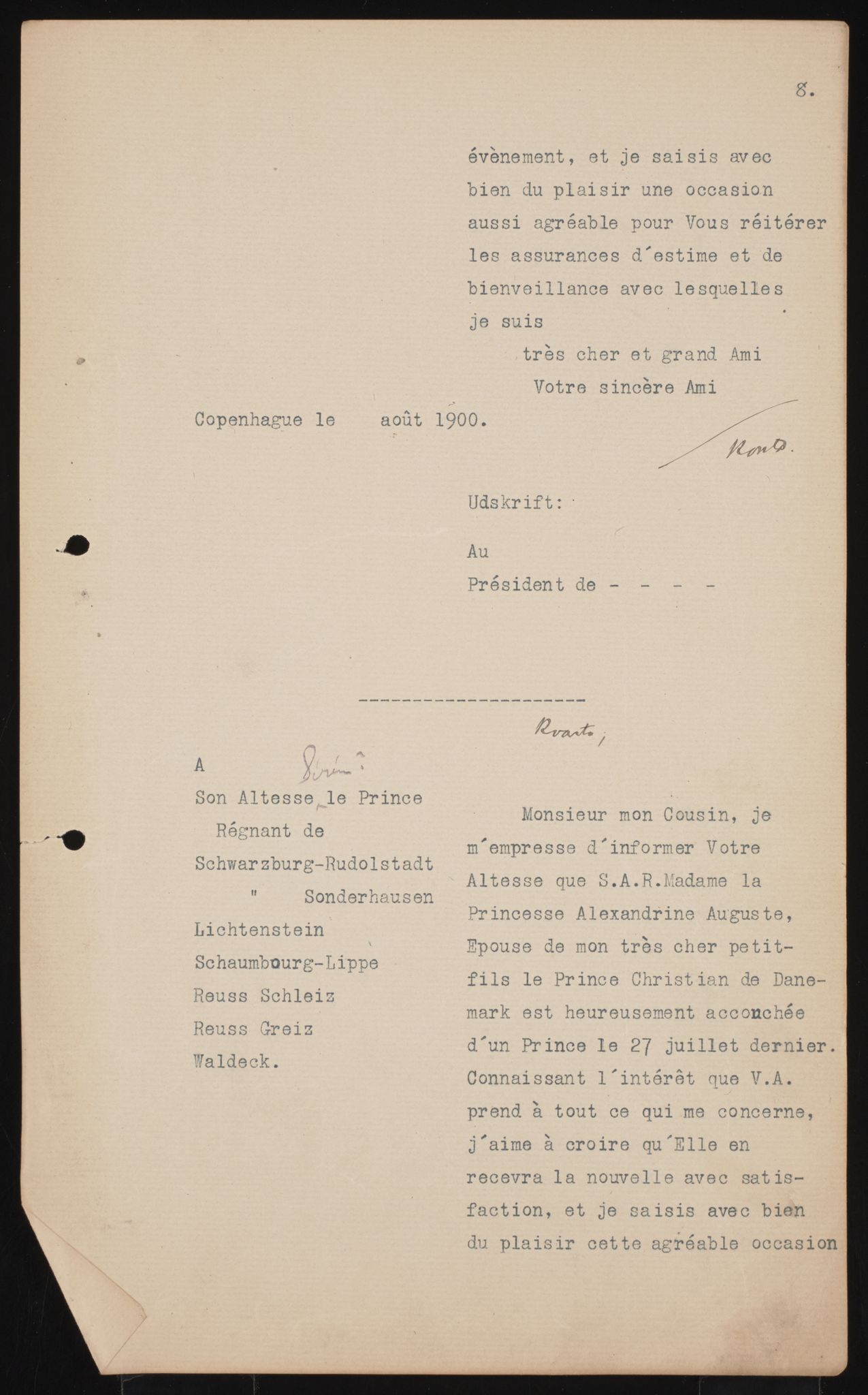 Utenriksdepartementet, AV/RA-S-2259, 1894-1906, p. 288