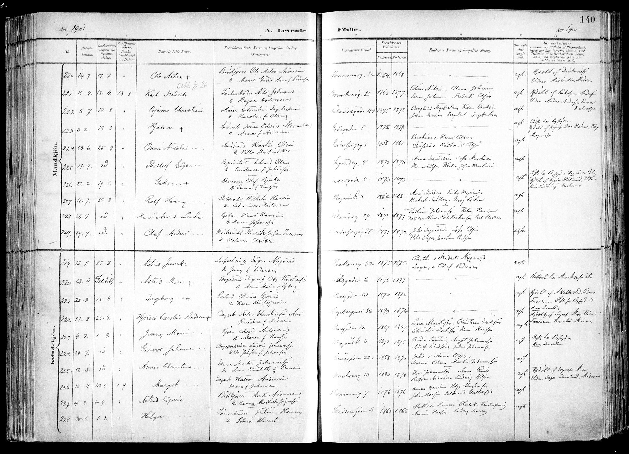 Kampen prestekontor Kirkebøker, SAO/A-10853/F/Fa/L0007: Parish register (official) no. I 7, 1897-1905, p. 140